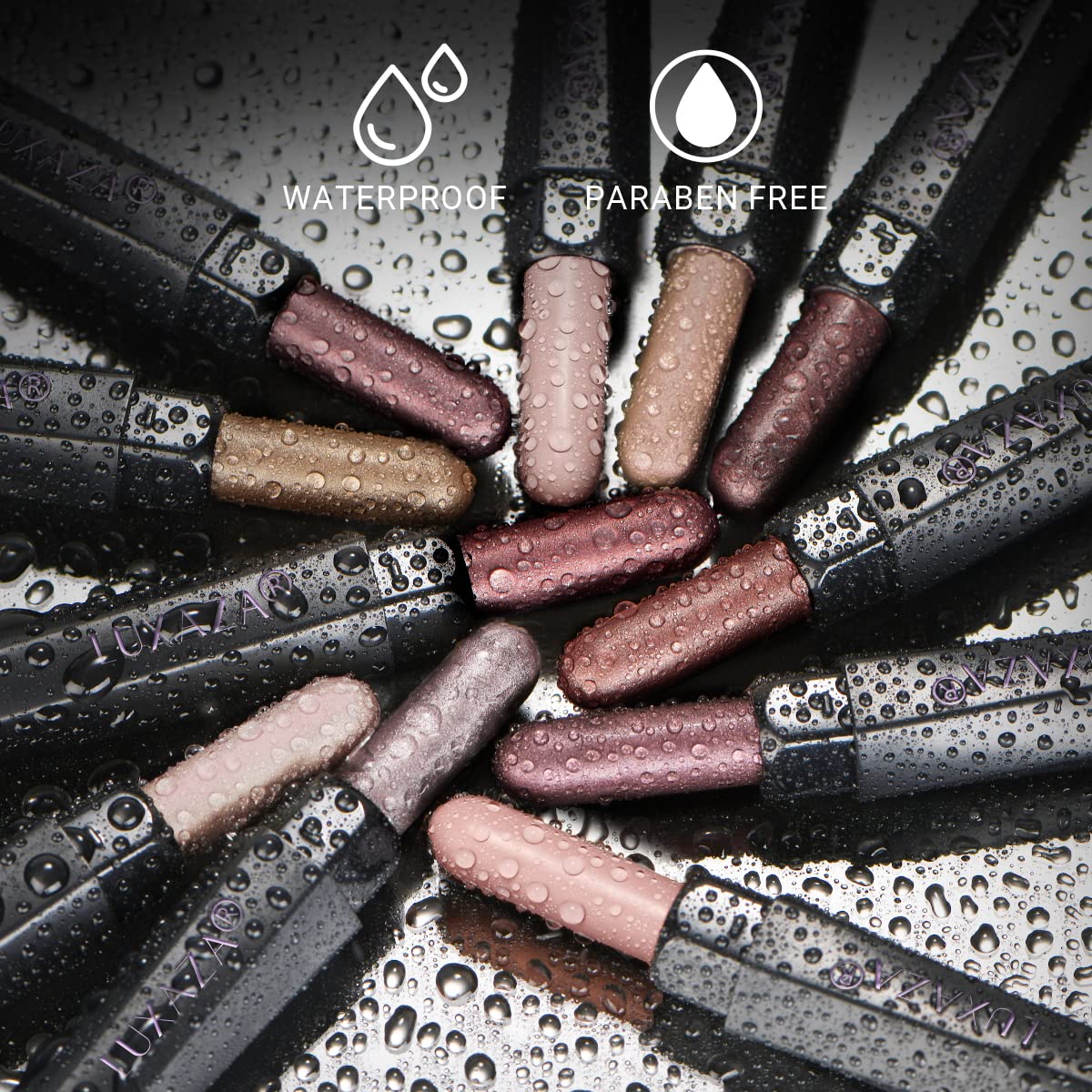 Luxaza 10Pcs Eyeshadow Stick,Shimmer And Matte Brown Metallic Eye Shadow Sticks Set,Cream Eyeshadow Pencil Crayon With Smudge-Pr