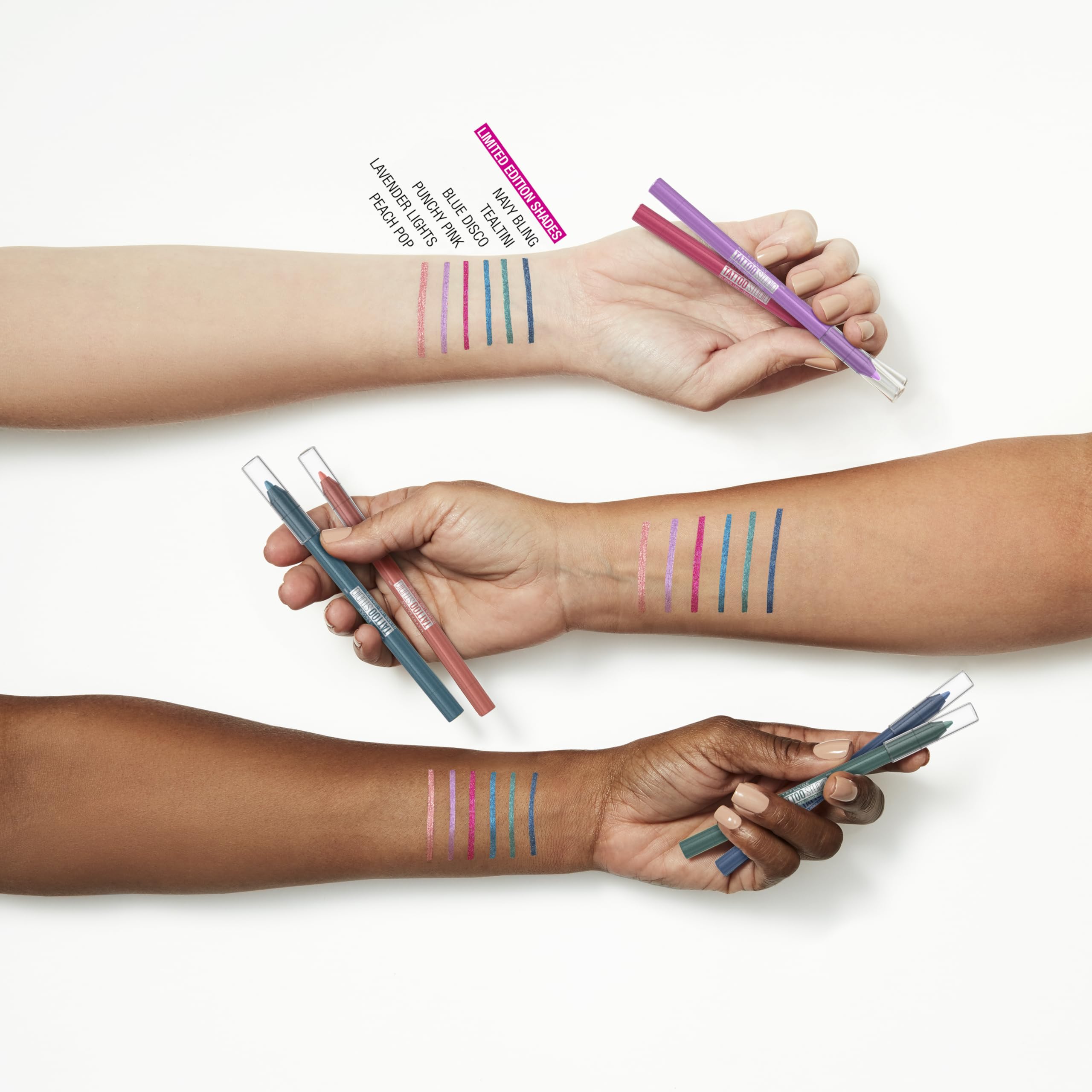Maybelline Tattoo Studio Sharpenable Eyeliner Pencil, 36 Hour Wear, Waterproof, Navy Bling, 1 Count