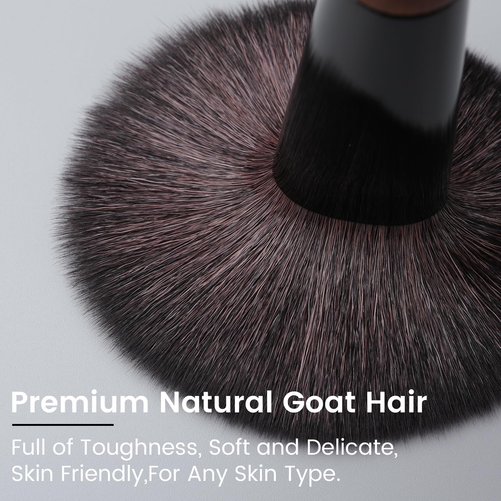Natural Goat Hair Make Up Brushes Set Professional, Makeup Artists' Premium Beauty Real Soft Makeup Brushes, Ultra Natural Brist