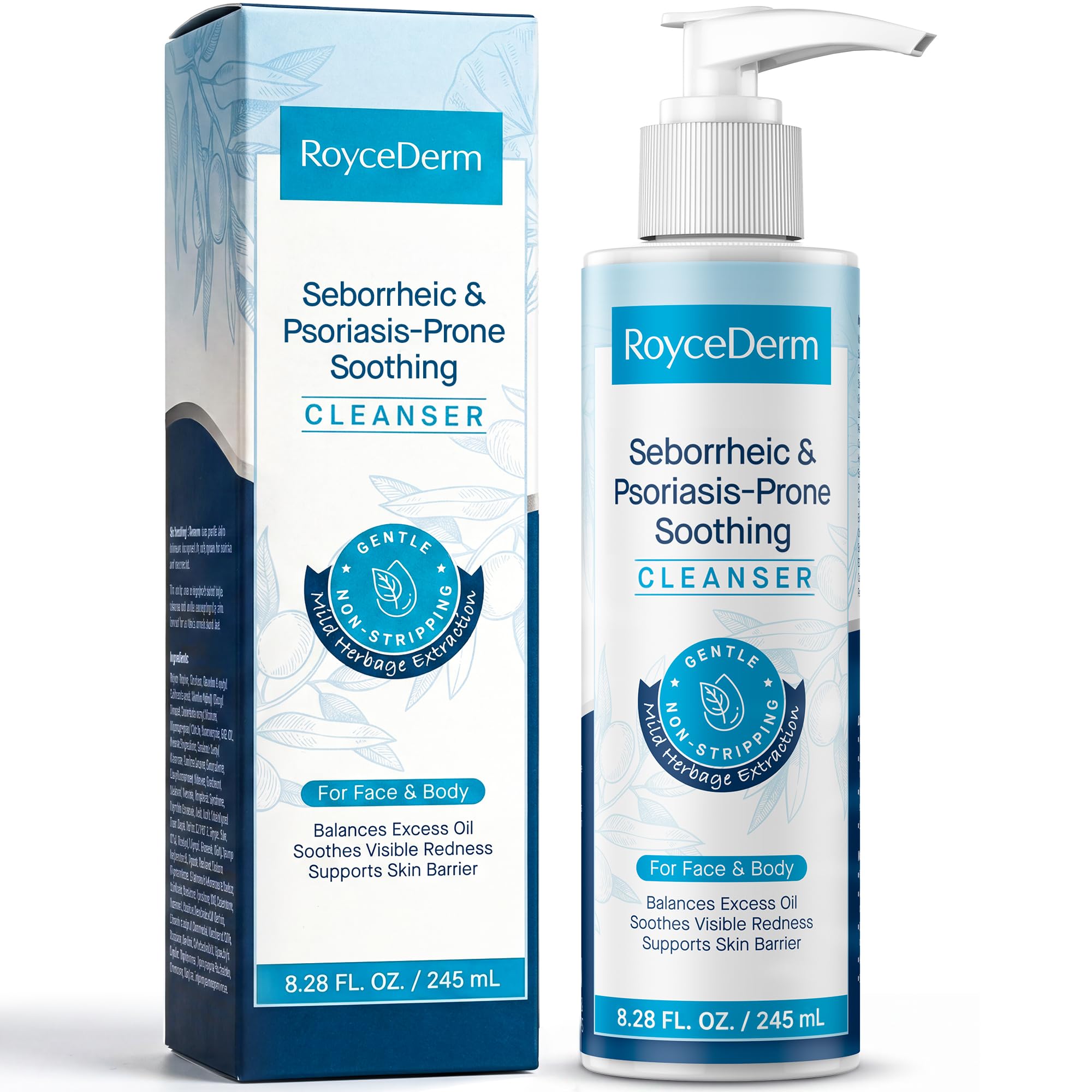Roycederm Seborrheic Dermatitis Face & Body Wash  Foaming Daily Face Wash for SDProne and PsoriasisProne, Oily, Flaky, Rednes