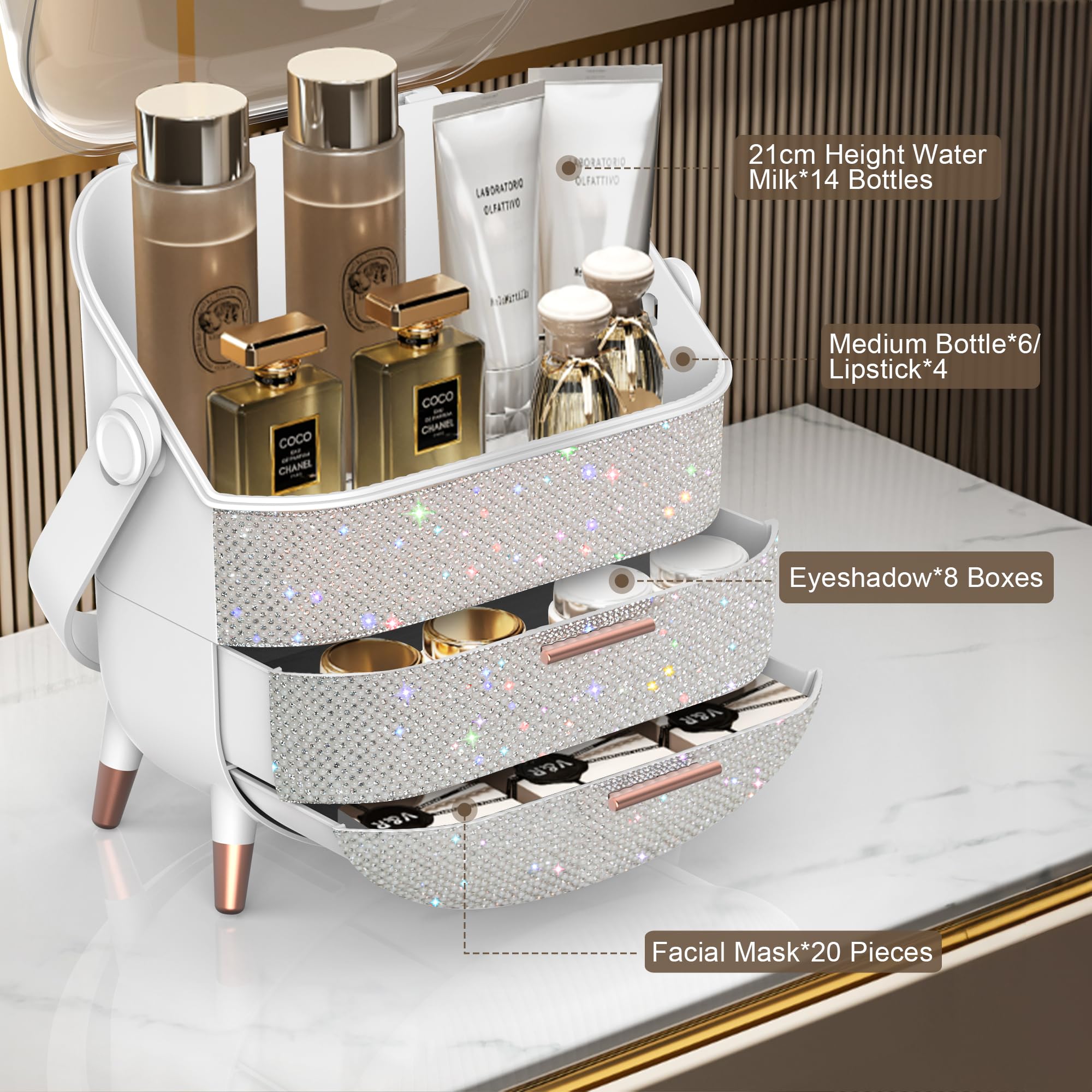 Teen Girls Gift Makeup Organizer,Skincare Organizer Jewelry Storage,Cosmetics Storage And Display Case,Make Up Holders And Organ