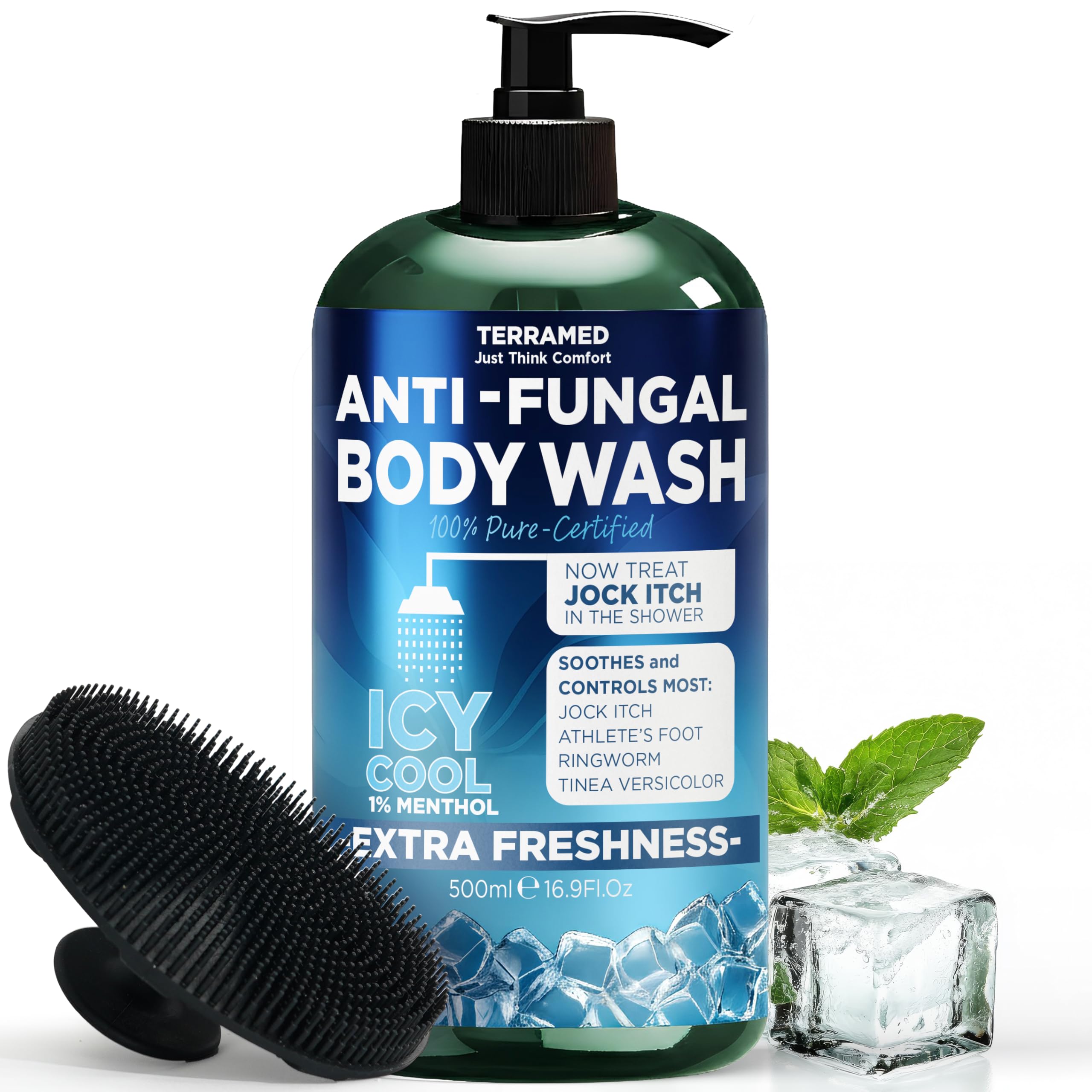 Antifungal Body Wash | Antifungal Soap with 1% Tolnaftate | Medicated Jock Itch Treatment for Ringworm & Athletes Foot | Cooling