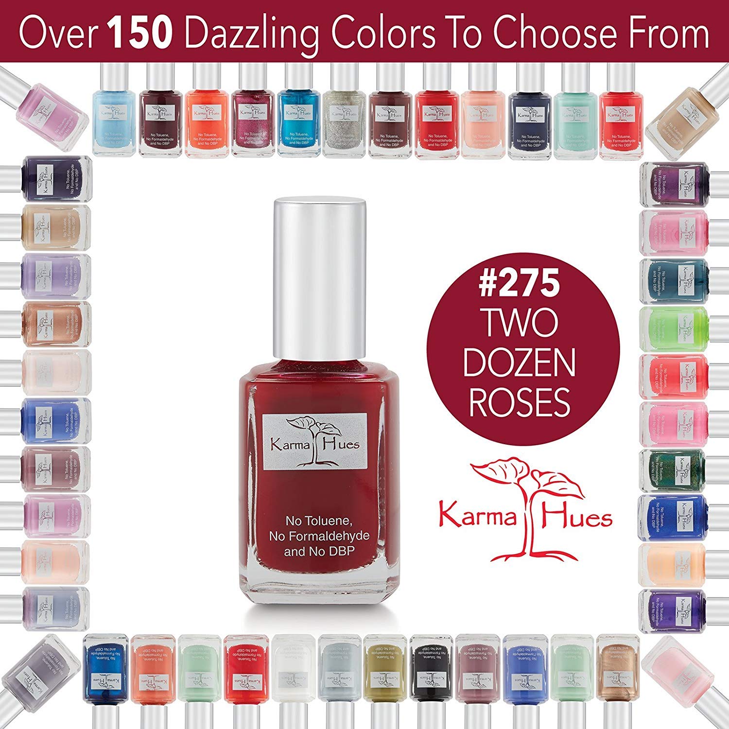 Karma Organic Natural Nail Polish-Non-Toxic Nail Art, Vegan and Cruelty-Free Nail Paint (Two Dozen Roses)