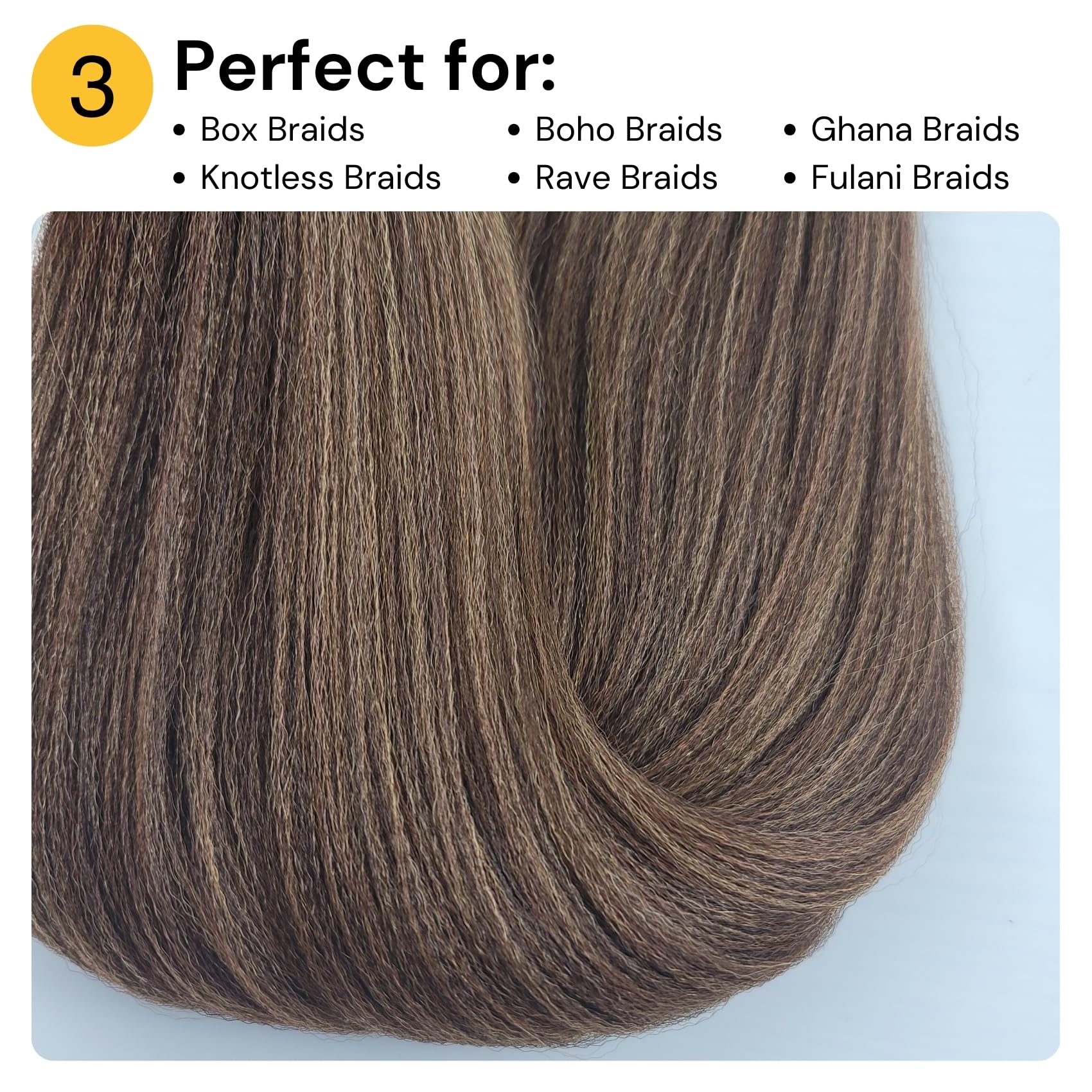 Dark Blonde Brown Braiding Hair Pre stretched Box Braiding Hair Extensions for Knotless Braids Mixed Feed in Braids Hair for Bra