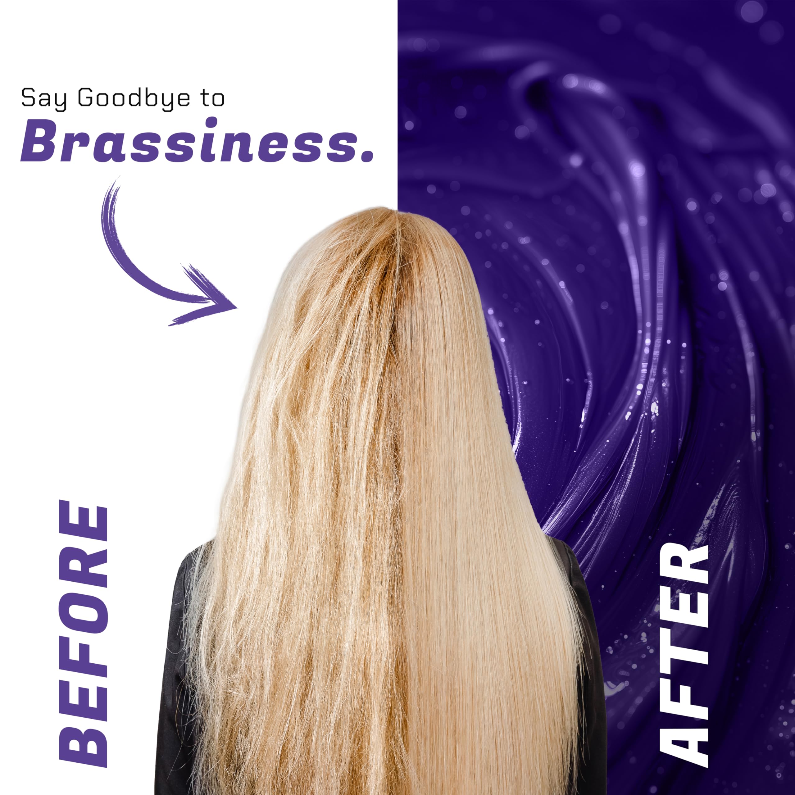 Now Beauty Nourishing No Yellow Conditioner - Brass-Neutralizing Purple Conditioner For Color-Treated Hair - Intensive Hydrating