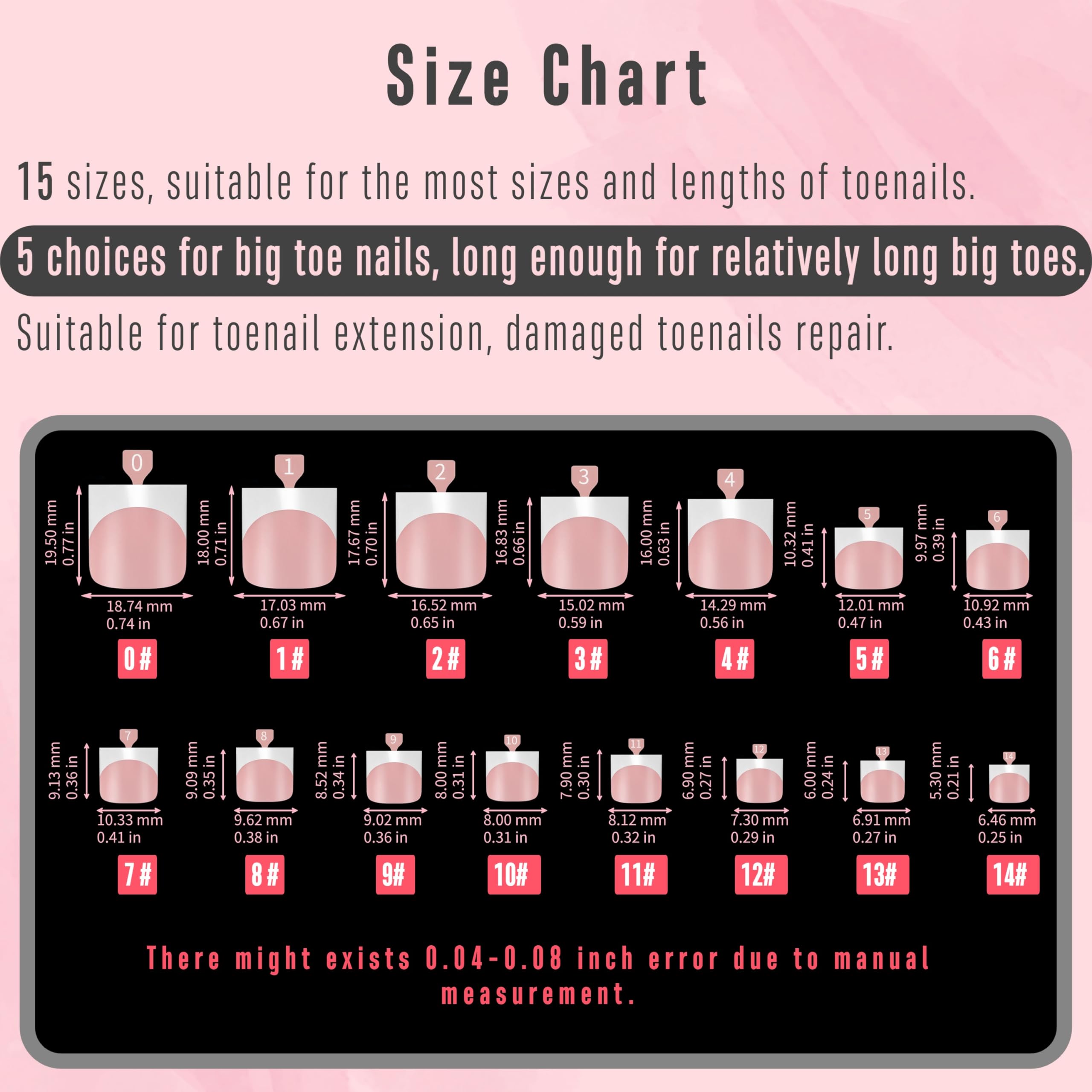 NOVO OVO French Tip Toe Nail Tips Press on, Sharp Square Pre-Designed Soft Gel False Toenail Extension, BABY PINK Pre-applied Ti