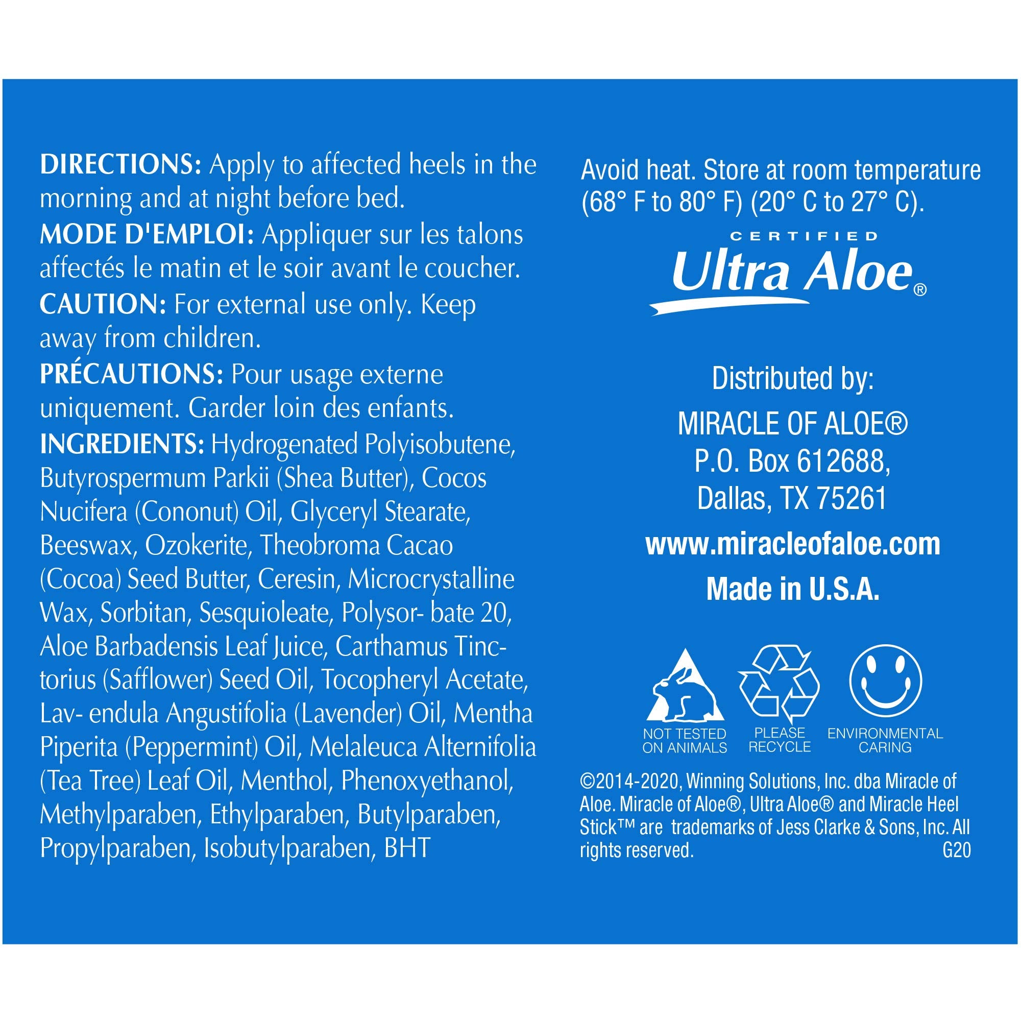 Miracle Heel Stick 25 Oz Stick And Miracle Foot Repair 1 Oz Tube Made With Pure Ultraaloe Gel Keeps Feet And Heels Looking And F