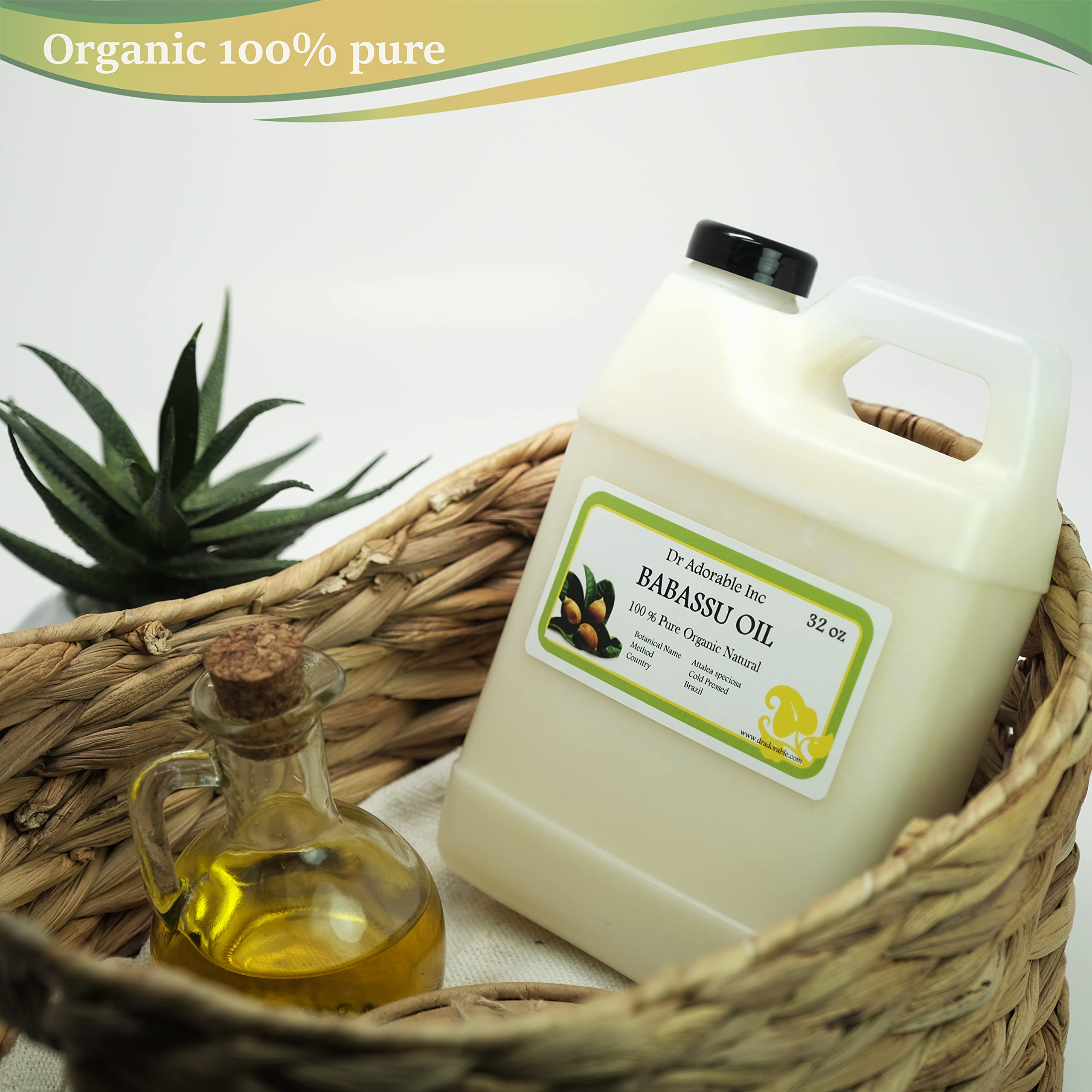 Dr Adorable - 32 Oz - Babassu Oil - 100% Pure Cold Pressed Natural Organic