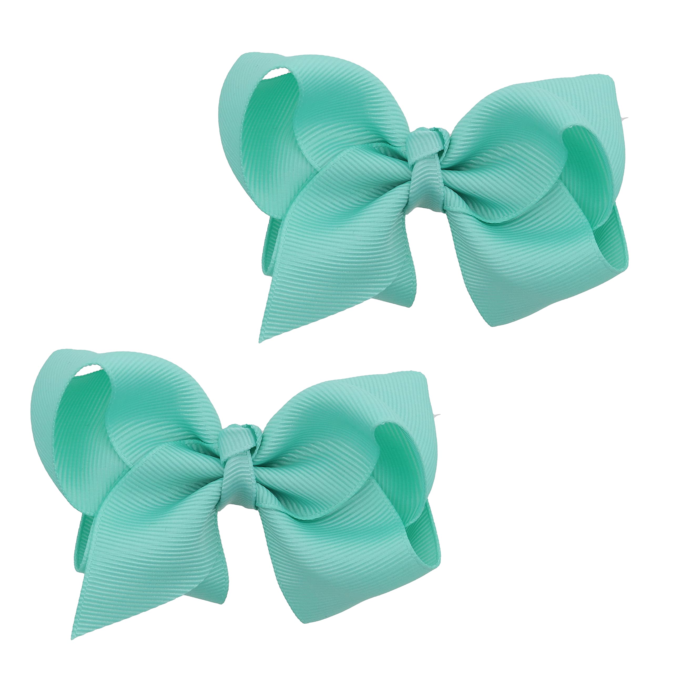 3 Inch Grosgrain Bow for Little Girls- Set of 2 (Mint)