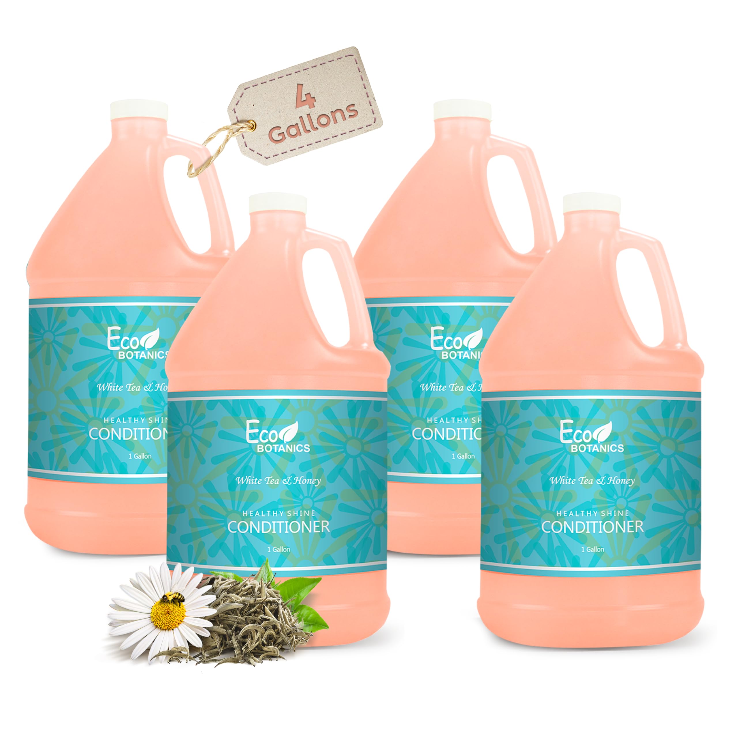 1-Shoppe Terra Pure Eco Botanics Natural Conditioner With Raw Honey & White Tea | Gallon Jug Bulk Toiletries For Airbnb, Vacatio