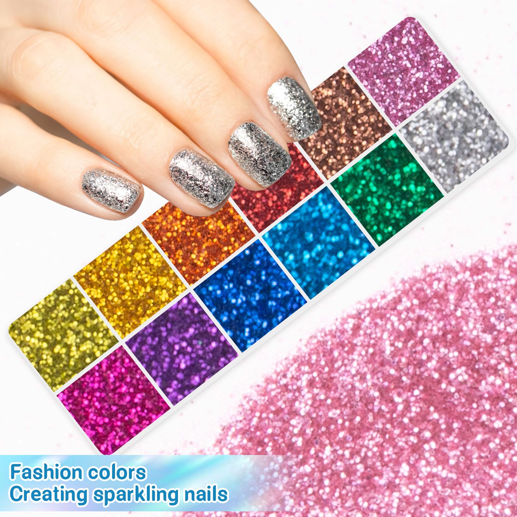 MAQIHAN 36 PCS Ultra Fine Glitter for Crafts - Glitter Powder Rainbow Glitter Glitter for Slime Nail Glitter Craft Glitter for R
