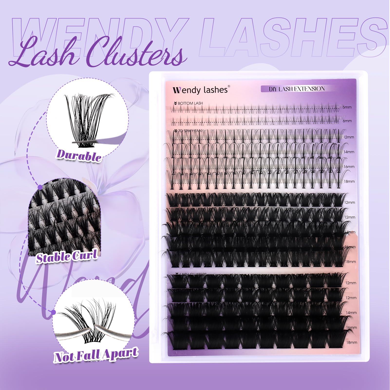 Lash Clusters With Bottom Lashes 356Pcs 100D/200D Multi-Types Fluffy Lash Clusters C/D Curl Wispy Individual Lashes Spike Volume