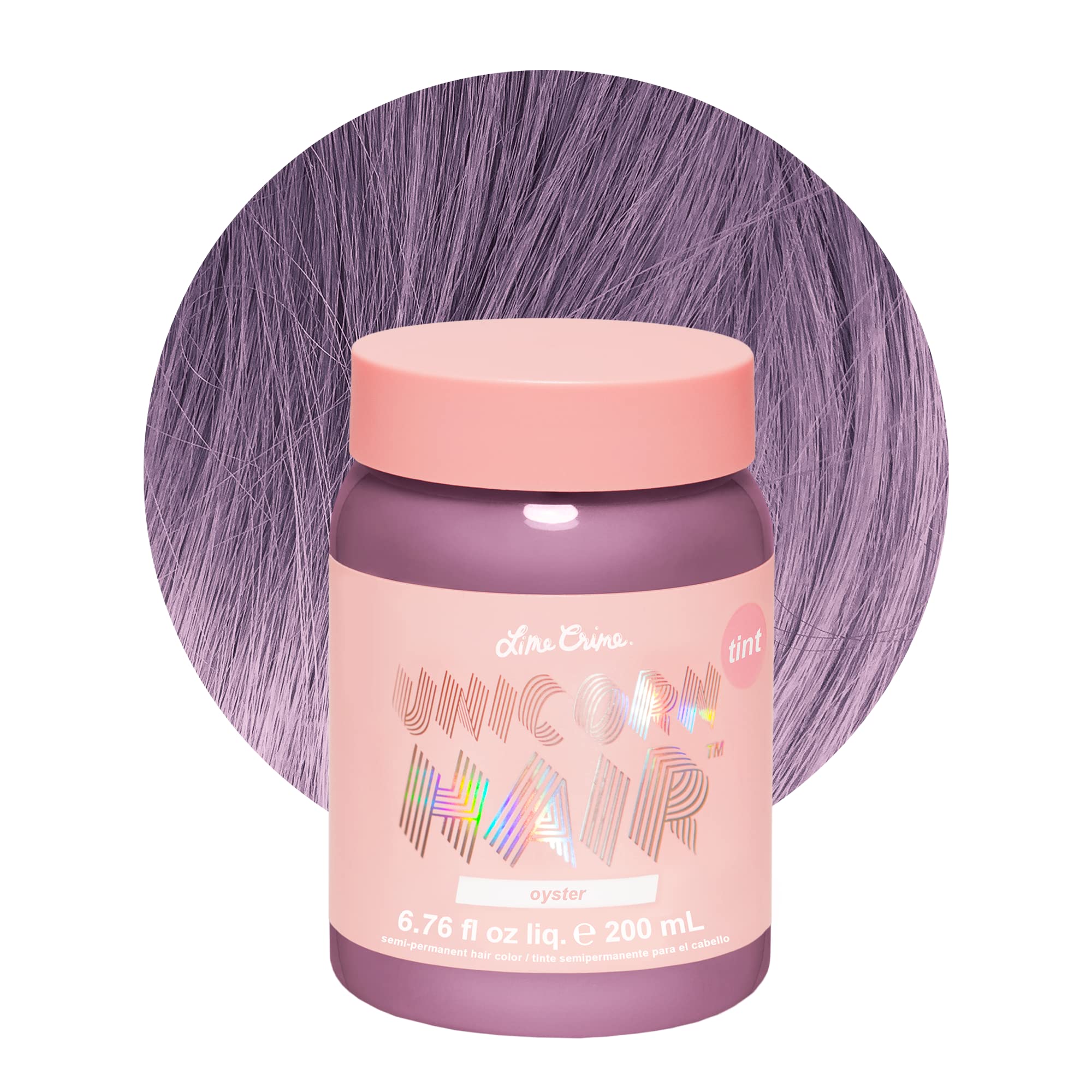 Lime Crime Pastel Colored Unicorn Hair Tint, Oyster (Lavender Grey) - Damage-Free Semi-Permanent Hair Color Conditions & Moistur