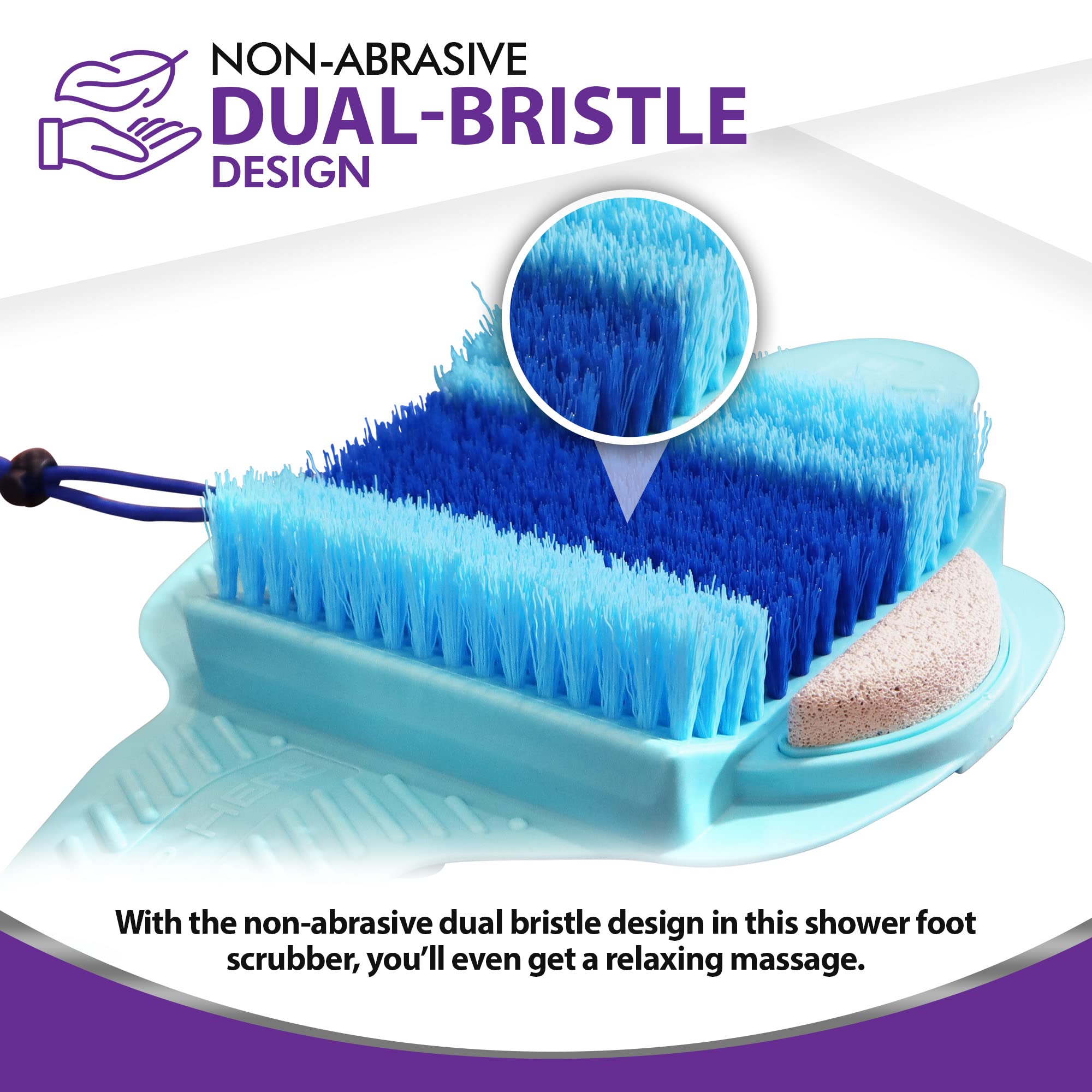 Mars Wellness Bath Scrubber And Foot Exfoliator - Feet Scrubber Dead Skin Remover - Shower Exfoliating Scrubber With Foot Pumice