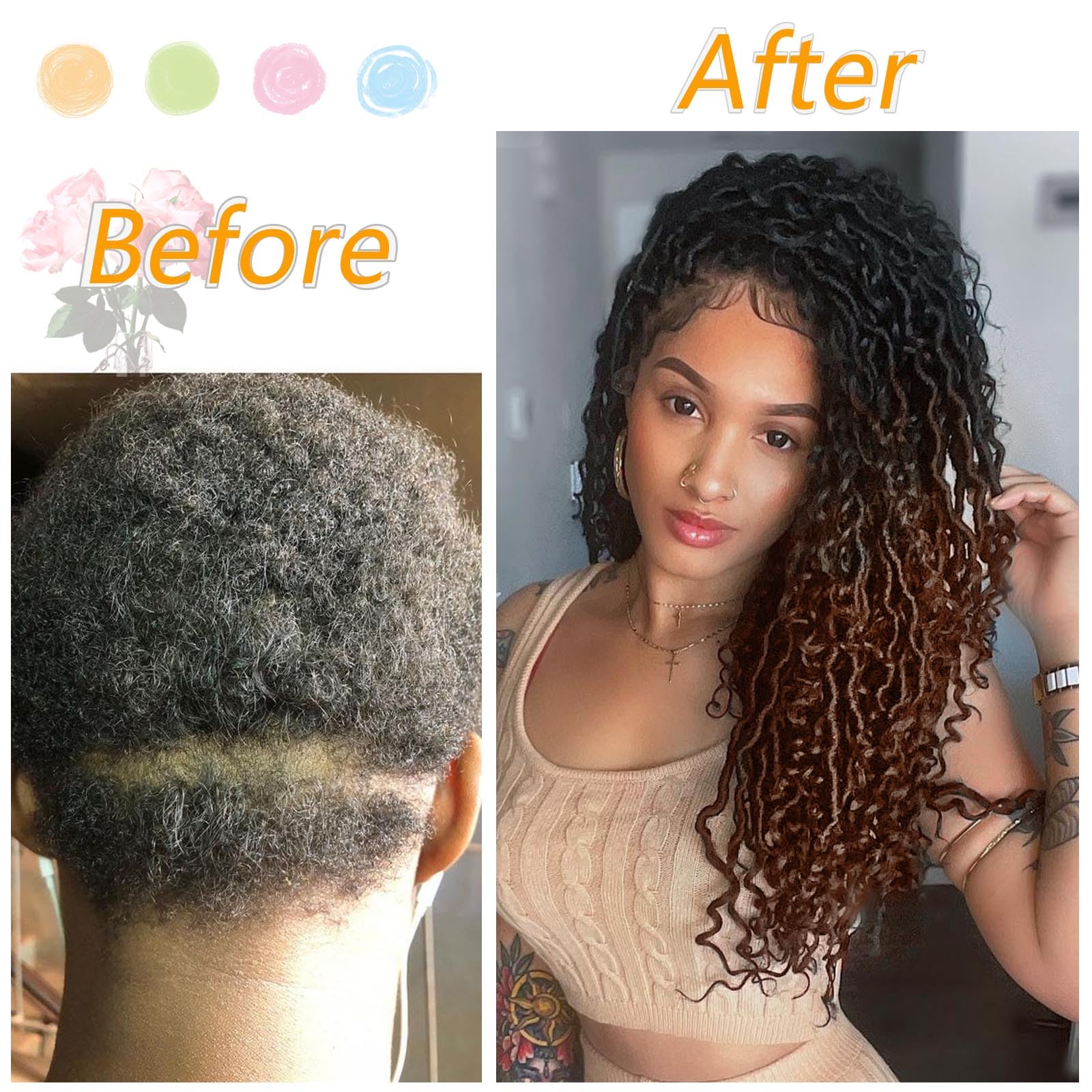 Col Bling Goddess Locs Crochet Hair 14 Inch 8 Packs Ombre Faux Locs Crochet Hair For Women Pre Looped Crochet Boho Goddess Faux