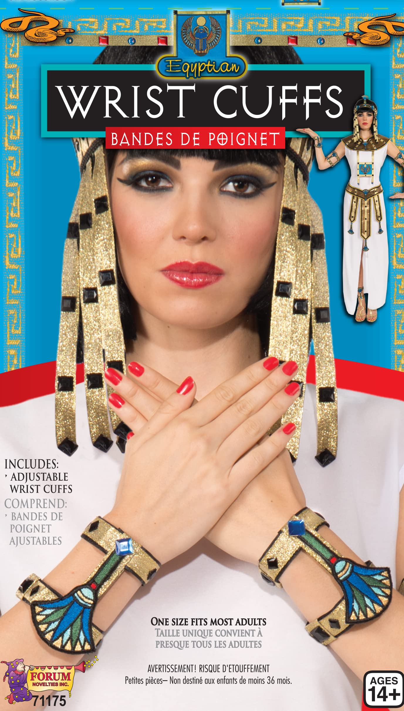 Forum Novelties Gold Egyptian Wrist Cuffs, Egyptian Accessory