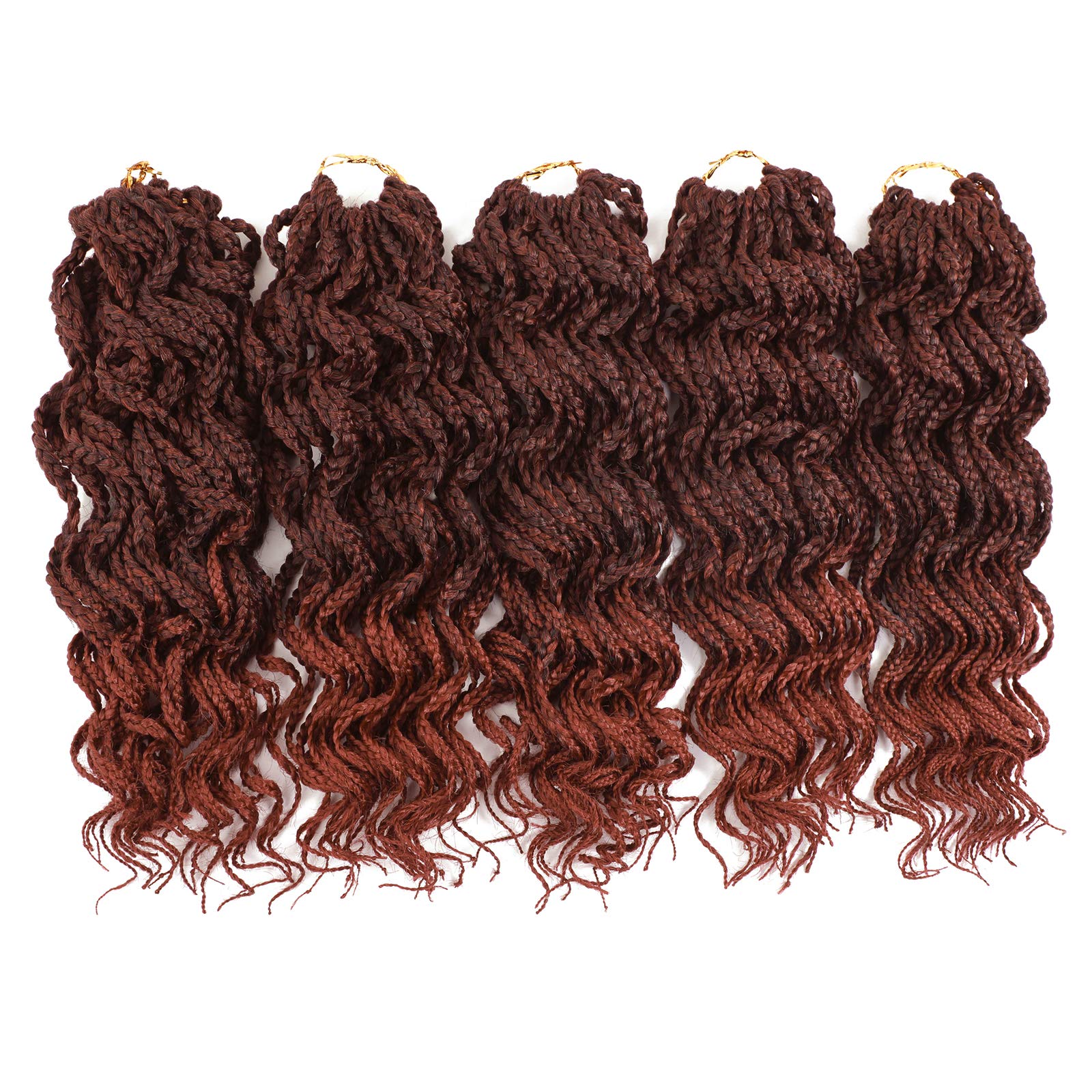 150 Strands Goddess Box Braids Crochet Braids Hair With Full Curly Braids 3X Braided 5 Packs Synthetic Premium Fiber Braiding Ha