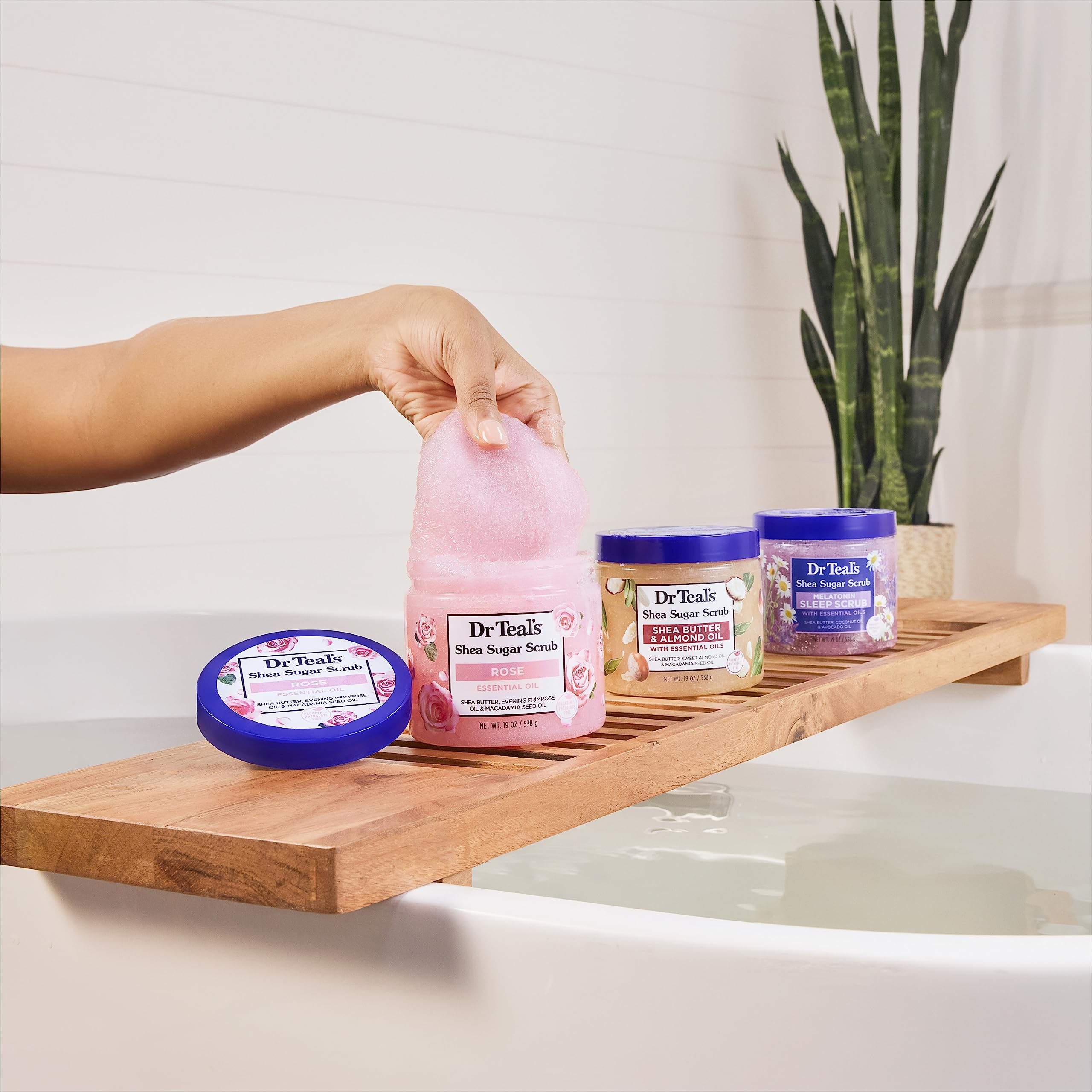 Dr Teal's Shea Sugar Body Scrub, Coconut Oil with Essential Oils, 19 oz (Pack of 3)