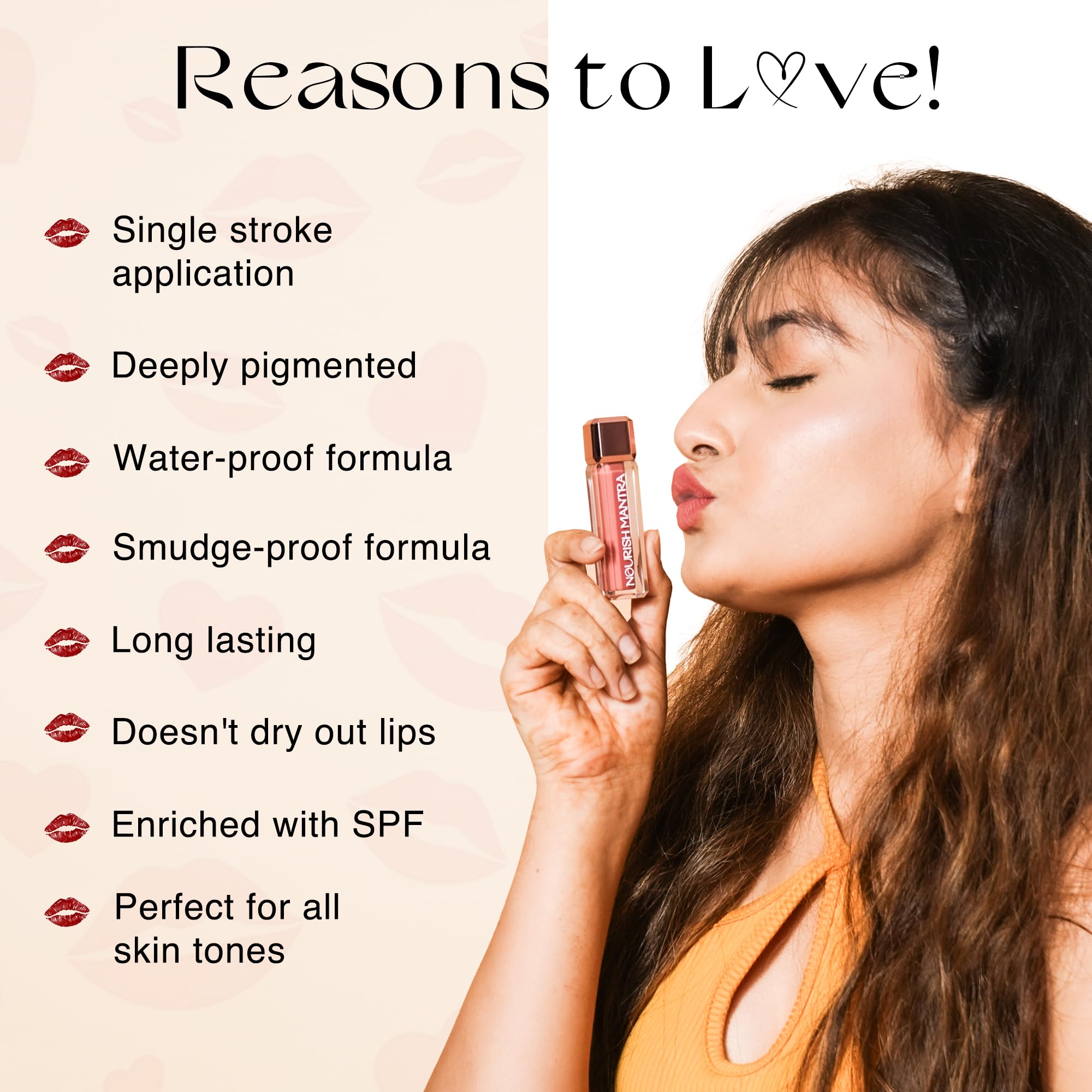 Nourish Mantra Tedha Medha Hazelnut Lipstick (3.5Ml)/ Creamy Matte Liquid Lipstick With Spf/Water Proof/Smudge Proof/Transfer Pr