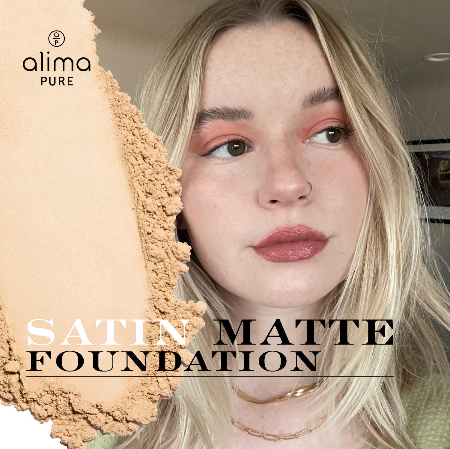 Alima Pure Matte Foundation Loose Mineral Powder Foundation Makeup, Loose Powder Makeup Oil Free Talc Free Powder, Natural Makeu