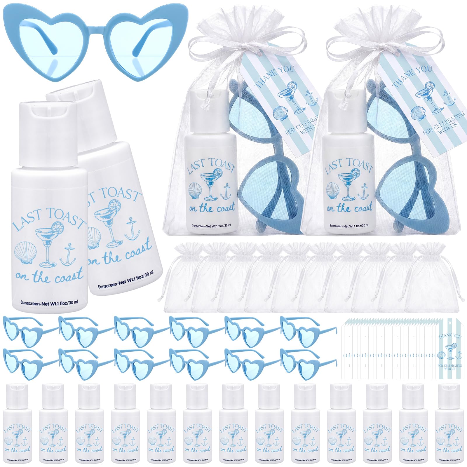 Demissle 12 Set Last Toast on the Coast Bachelorette Sunscreen SPF30