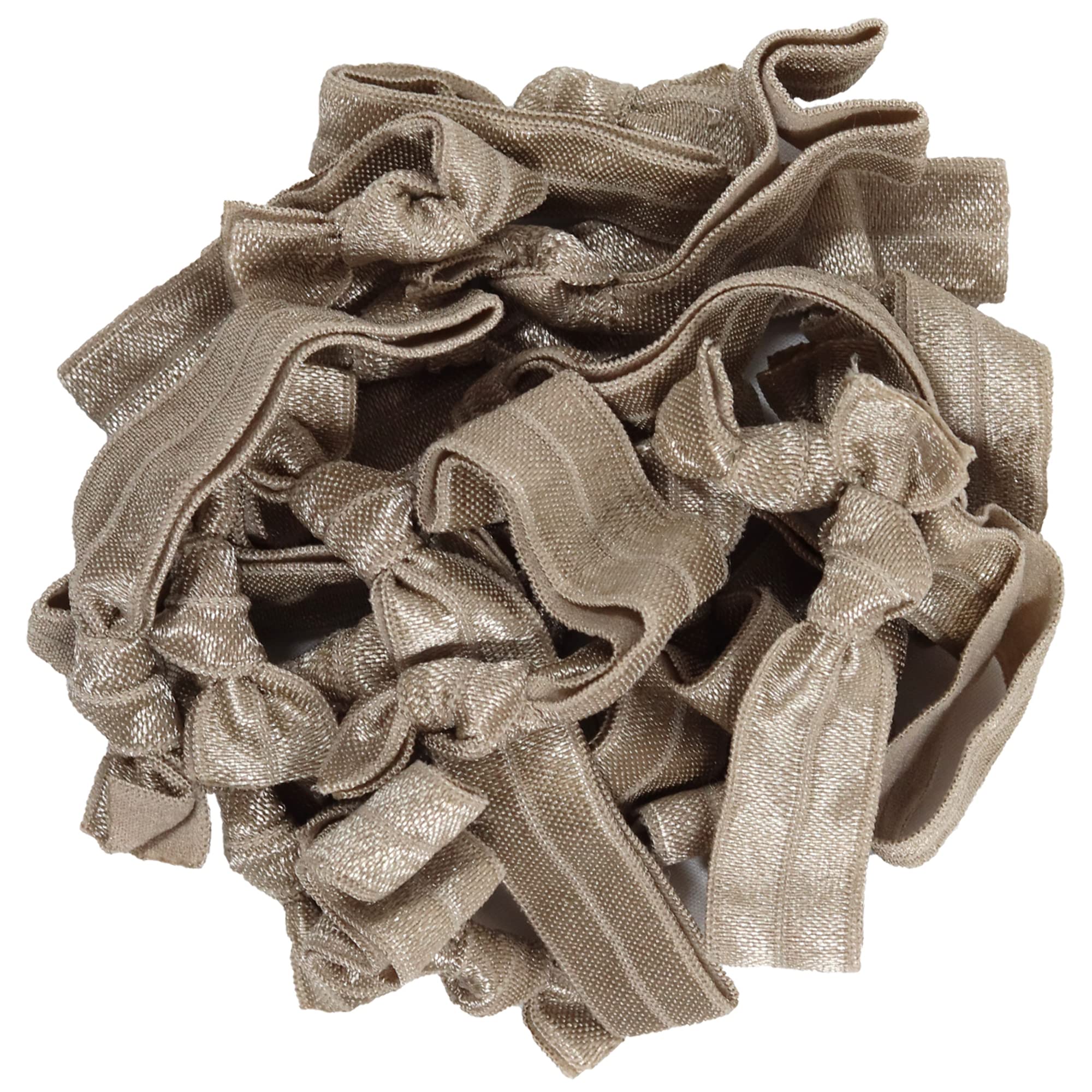 Hair Ties 20 Elastics Ponytail Holder Set No Crease Ribbon Bands (Taupe)
