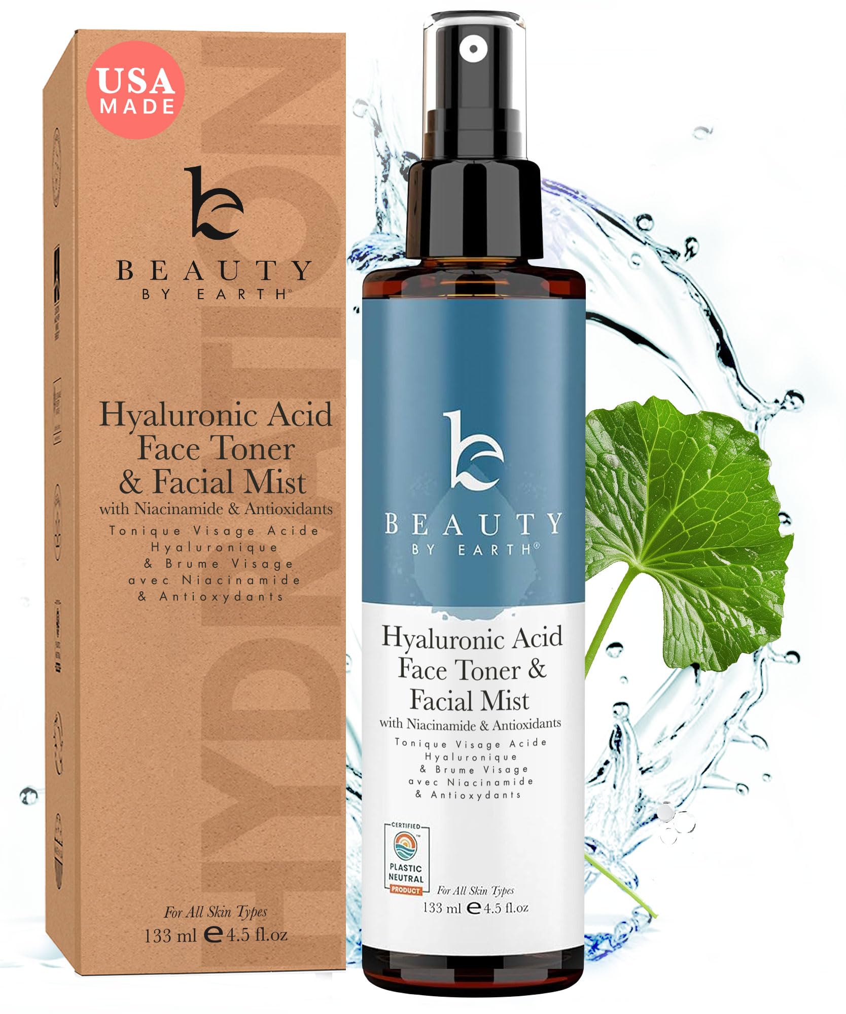 Hyaluronic Acid Toner for Face - USA Made with Natural & Organic Ingredients, Hydrating Toner with Niacinamide, Softens and Smoo