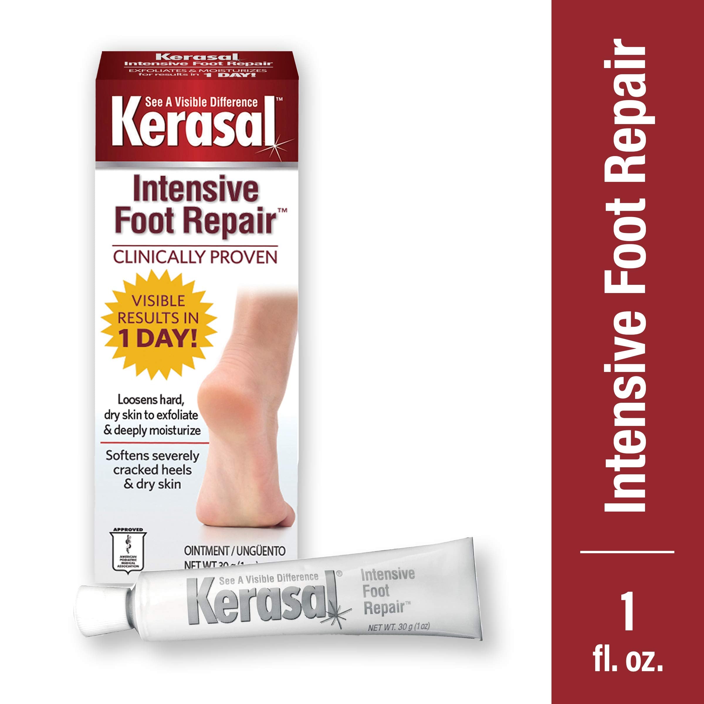 Kerasal Intensive Foot Repair Ointment, 1 oz (2 Count) – Heals Cracked Heels & Dry Feet