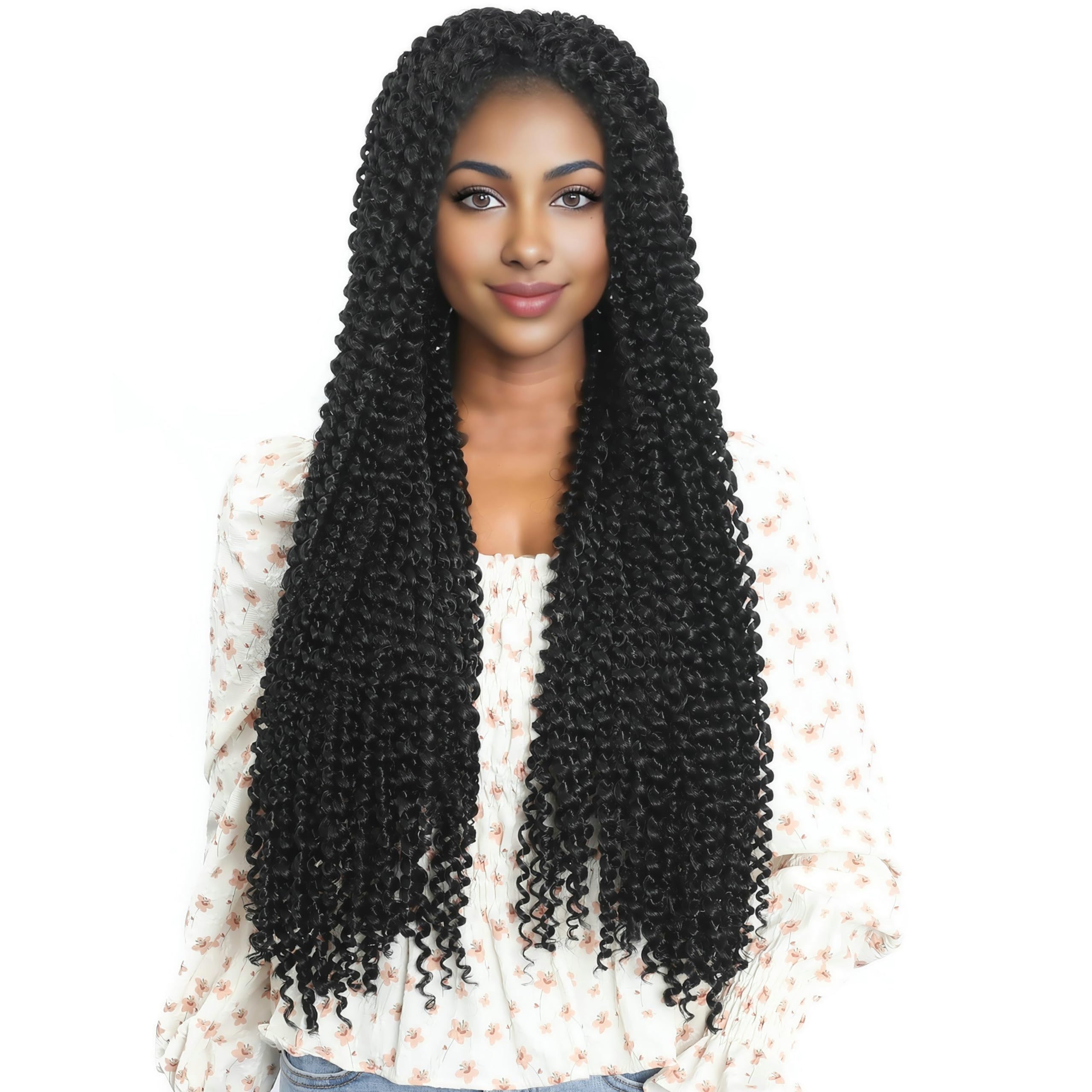 Lohxinhair 24 Inch 7 Packs Passion Twist Hair Water Wave Crochet Hair Pre Looped Bohemian Braids For Black Women