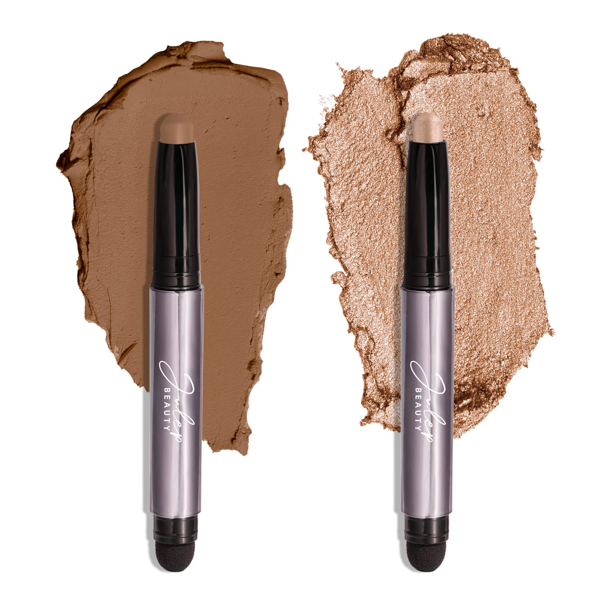 Julep Eyeshadow 101 Crame To Powder Waterproof Eyeshadow Stick Duo, Sand Shimmer And Ginger Matte