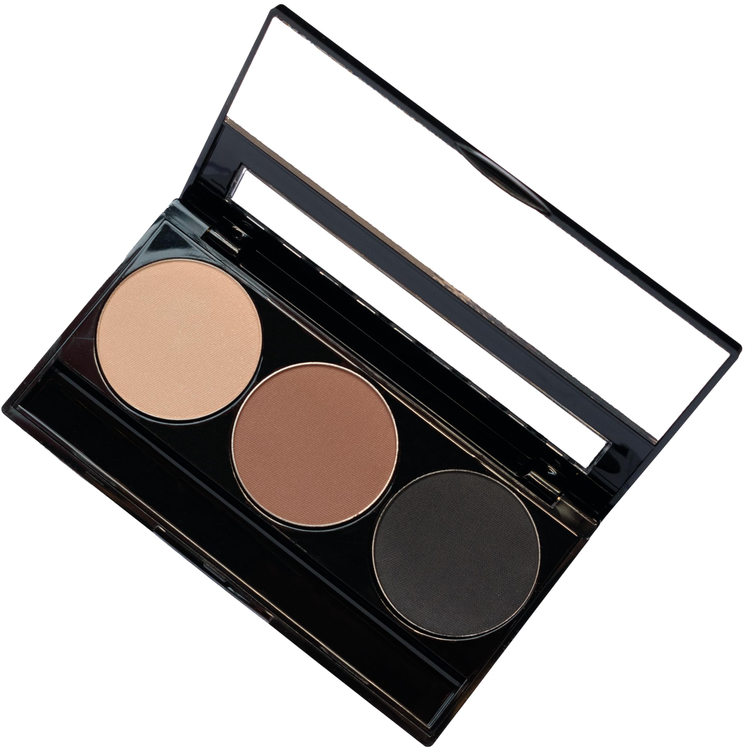 Pure Ziva Matte Black, Medium Brown And Off White Vegan Eyeshadow Trio Palette; Talc, Paraben & Cruelty Free