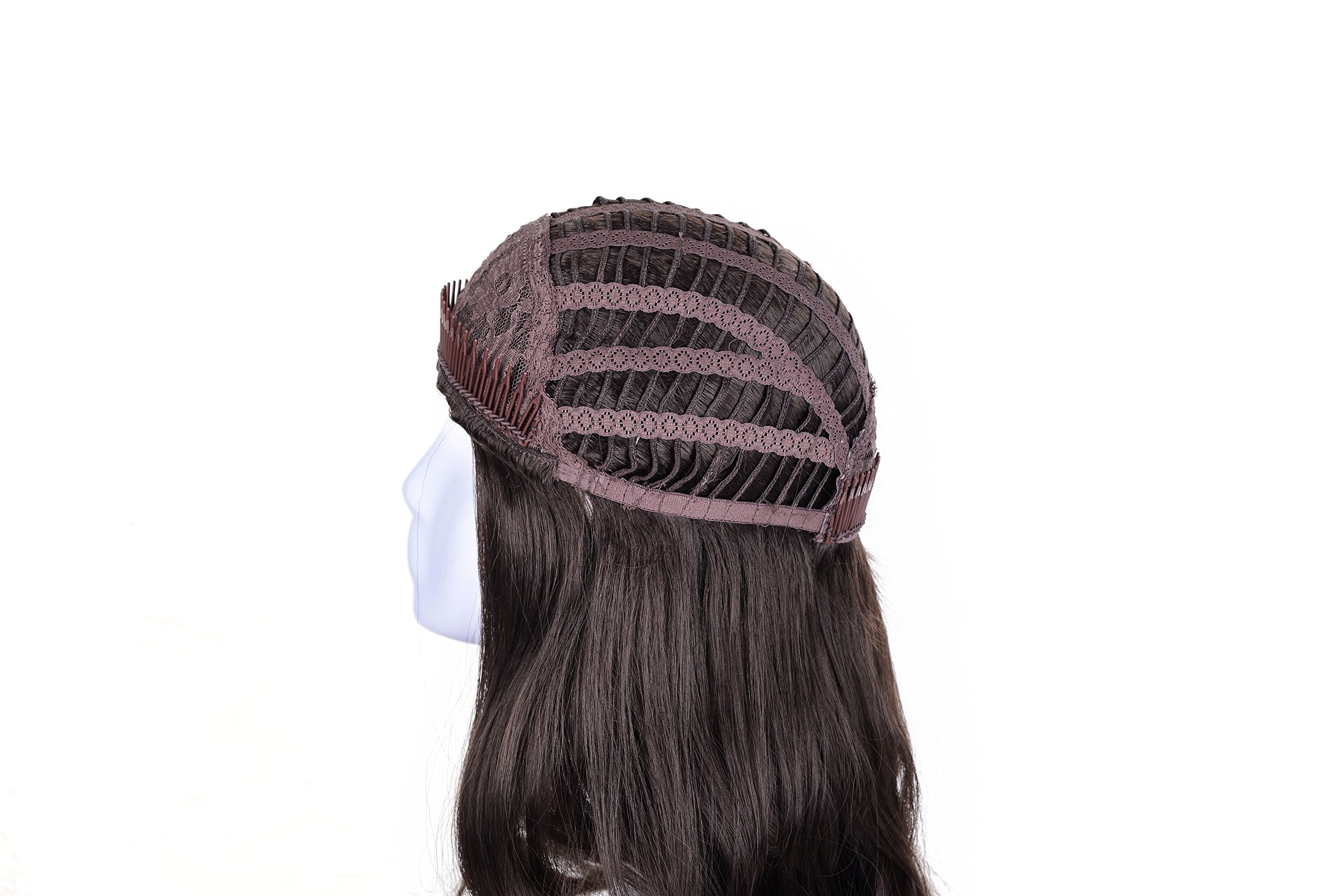 Onedor 23'' Curly Hair Women Ladies 3/4 Half Wig Premium Japanese Synthetic Kanekalon Fibers Wigs With Secured Mesh Head Cap (R6