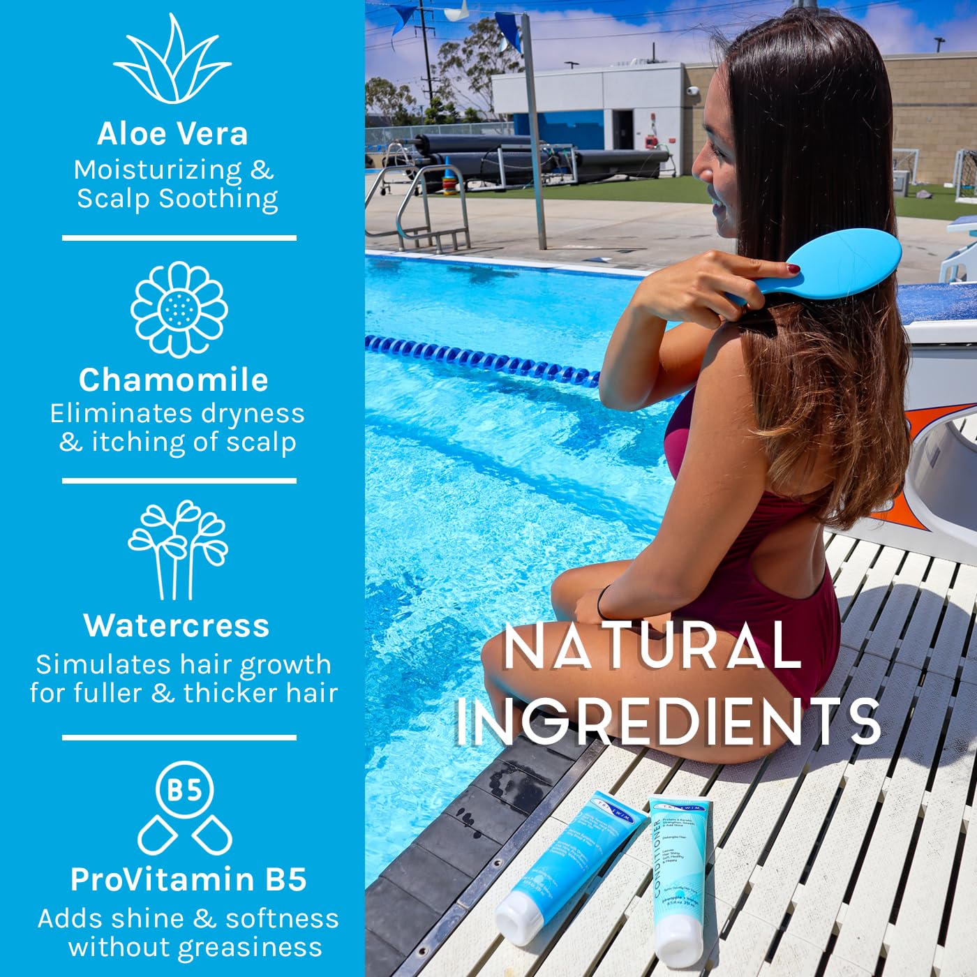 TRISWIM Hair Care Gift Set | Chlorine Shampoo and Conditioner for Swimmers, 8.5 fl oz | Paraben-Free with Aloe Vera and Chamomil