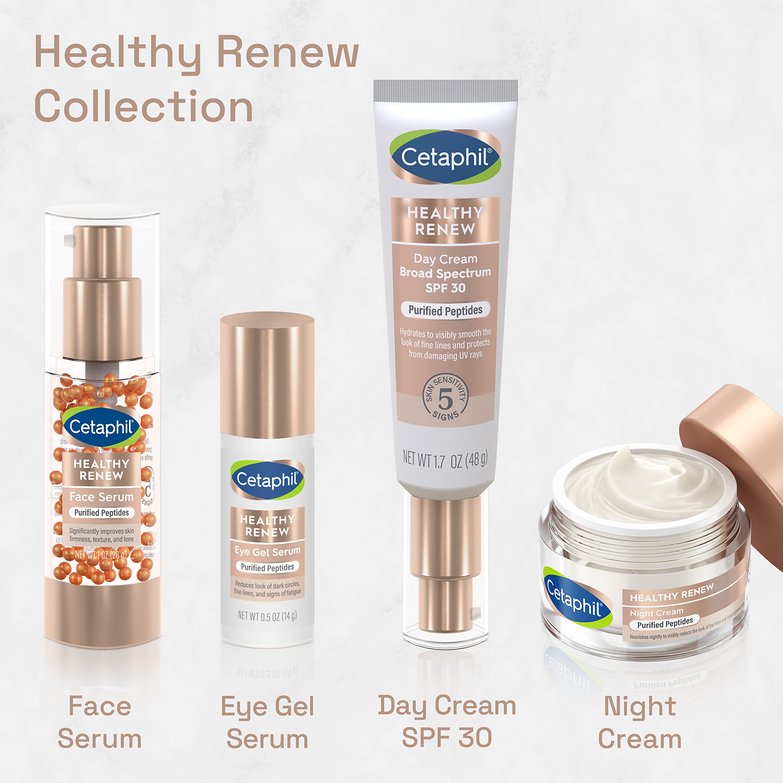 Cetaphil Healthy Renew Moisturizing Day Cream 1.7 Oz, Daily Moisturizer With Spf 30, Skin Tightening Anti Wrinkle Cream For Face