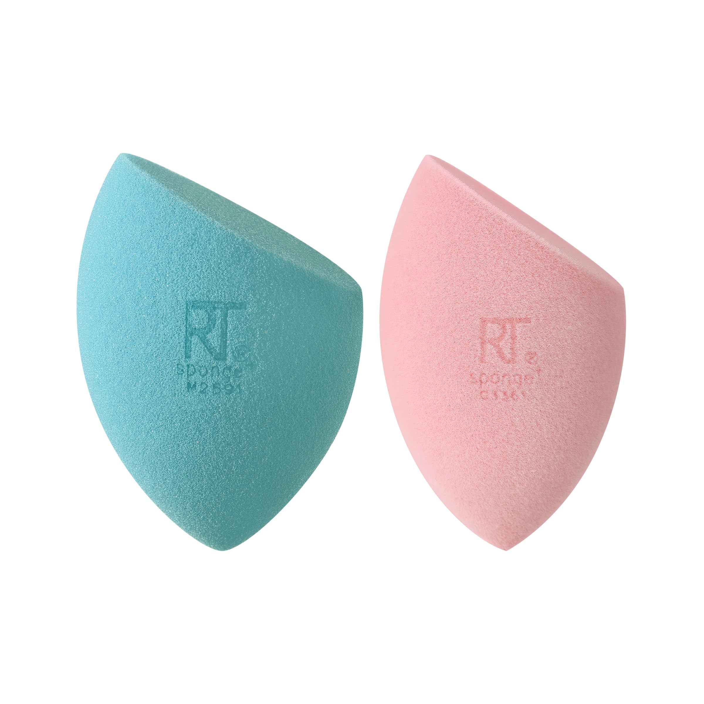 Real Techniques Miracle Mattifying Makeup Sponge Duo, Matte Finish, Cloud Skin, Full Coverage Foundation & Powder Makeup Blendin