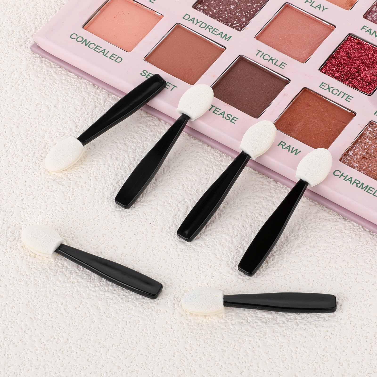 50Pcs Disposable Eye Shadow Sponge Applicators, Mini Dual Sided Eyeshadow Brush Set Portable Travel Eye Shadow Applicator Sticks