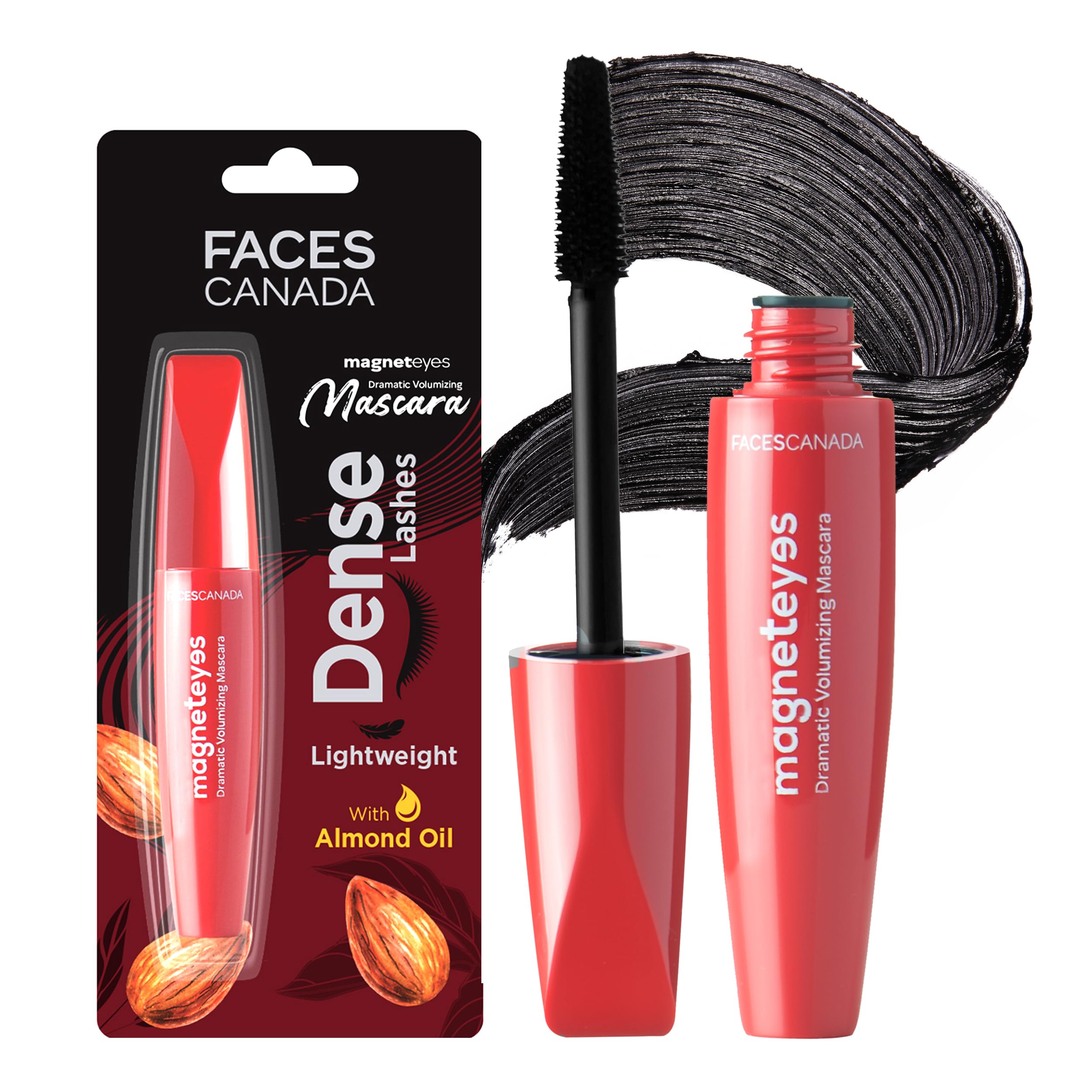 Facescanada Magneteyes Dramatic Volumizing Black Mascara | Lightweight Washable Eye Makeup | Volume & Length Mascara | No Clumpi