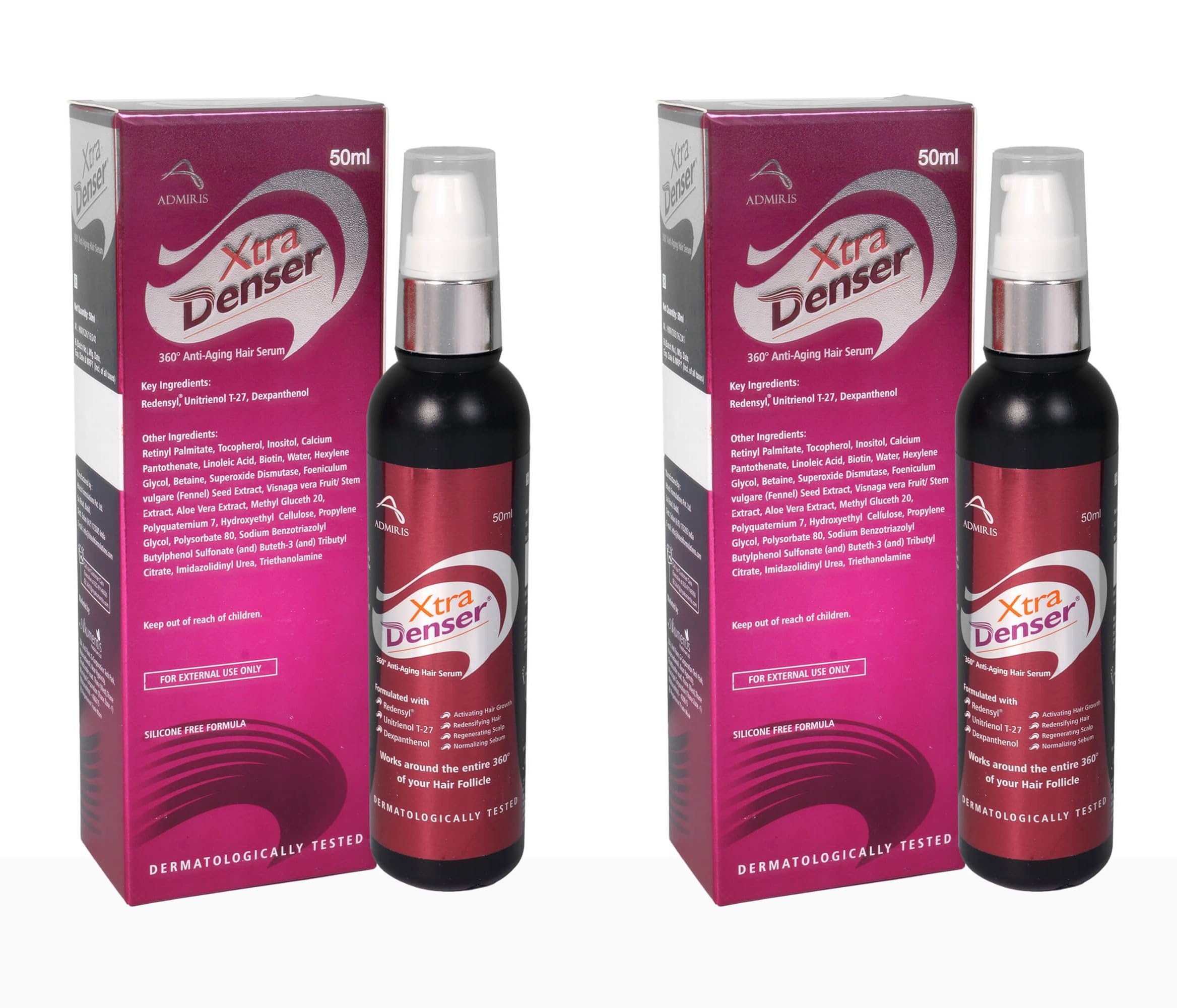 Xtra Denser Hair Serum 50MlPack Of 2 Black