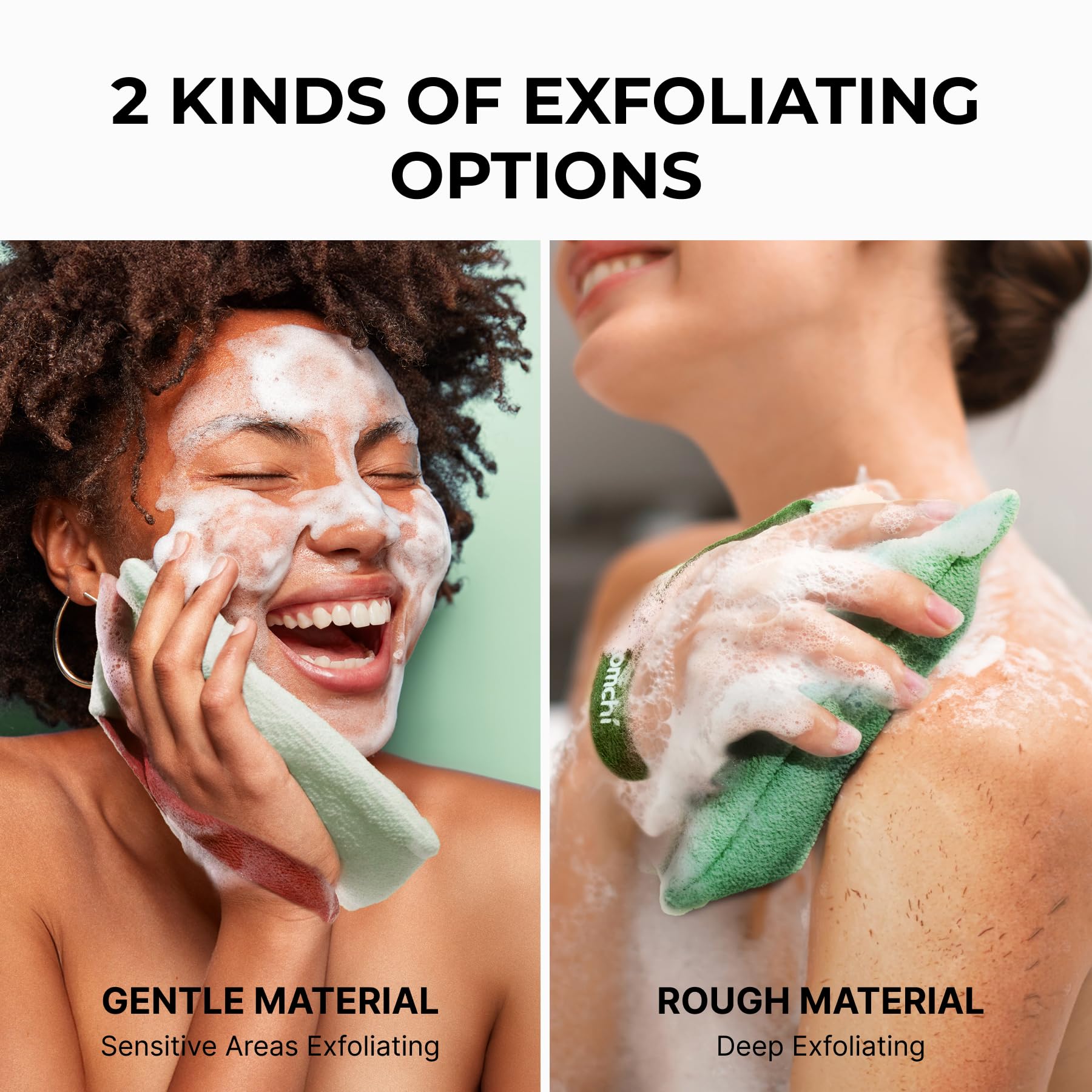Zomchi 2 Pieces Bar Soap Saver Bags With Different Roughness, Exfoliating Soap Bags For Body Wash, Foaming Soap Holder For Showe