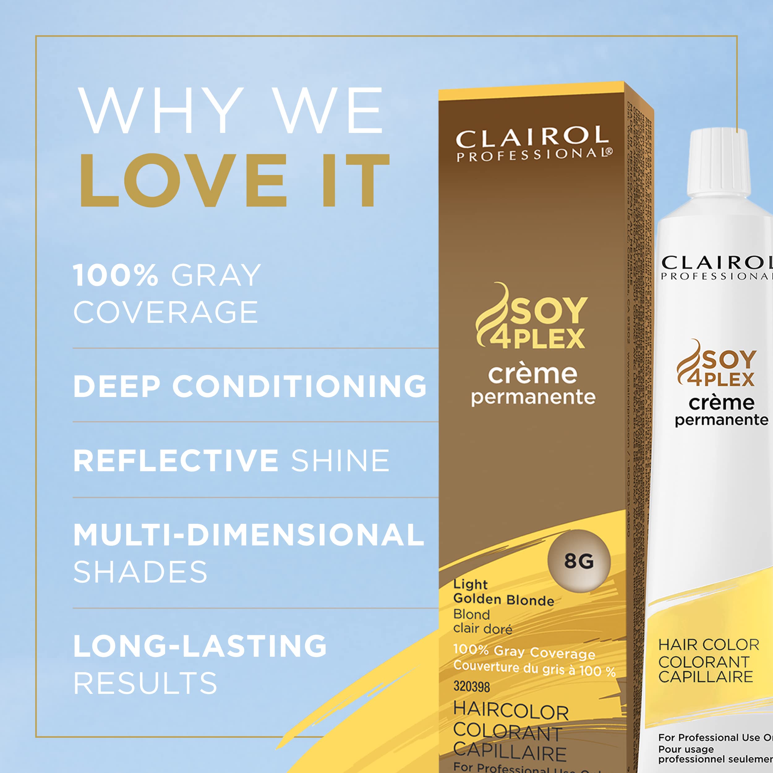 Clairol Professional Permanent Cr??e, 8g Light Gold Blonde, 2 oz.