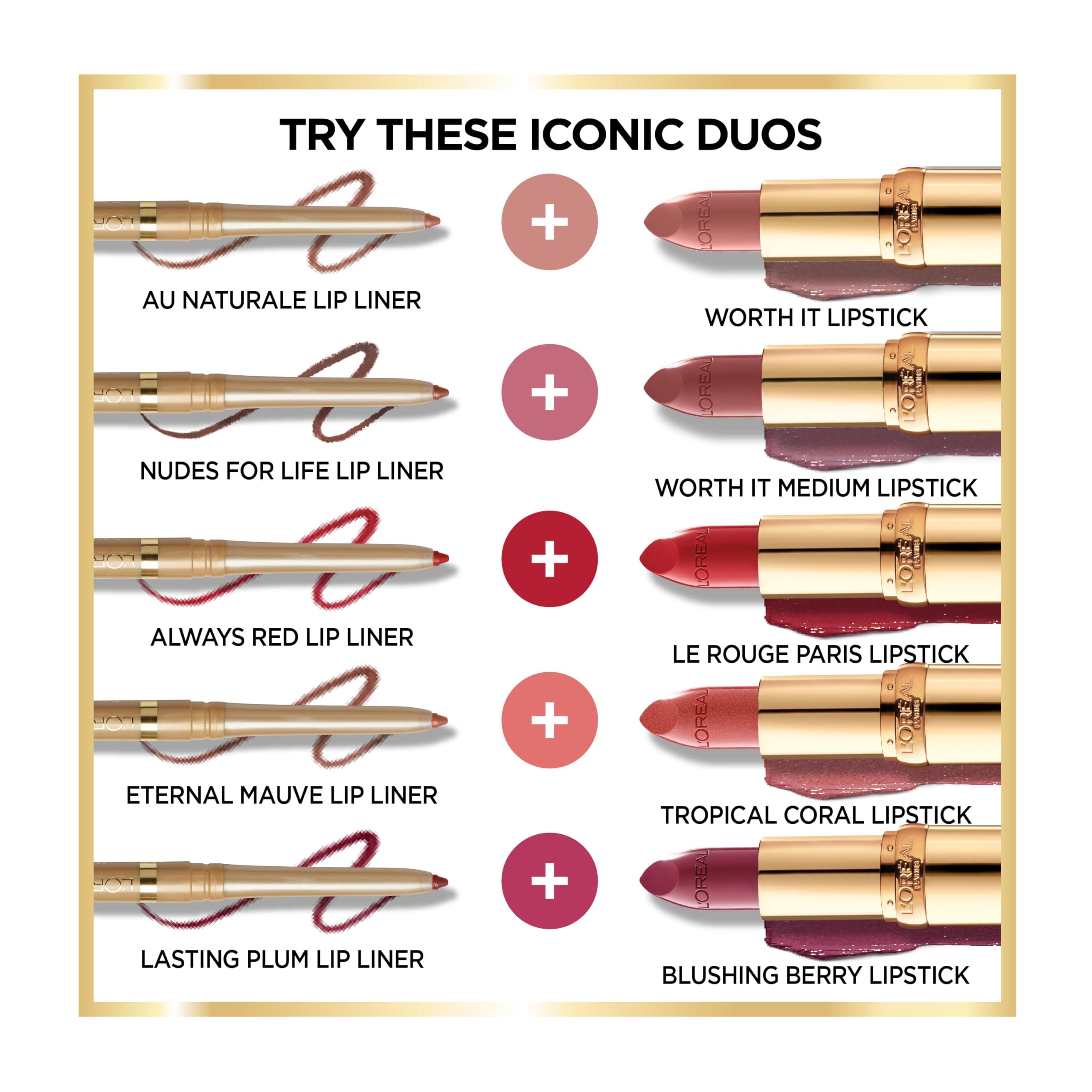 L'Oreal Paris Colour Riche Lip Liner Pencil, Creamy Lip Liner with Omega 3 and Vitamin E, 751 Eternal Mauve (Warm Berry Pink)