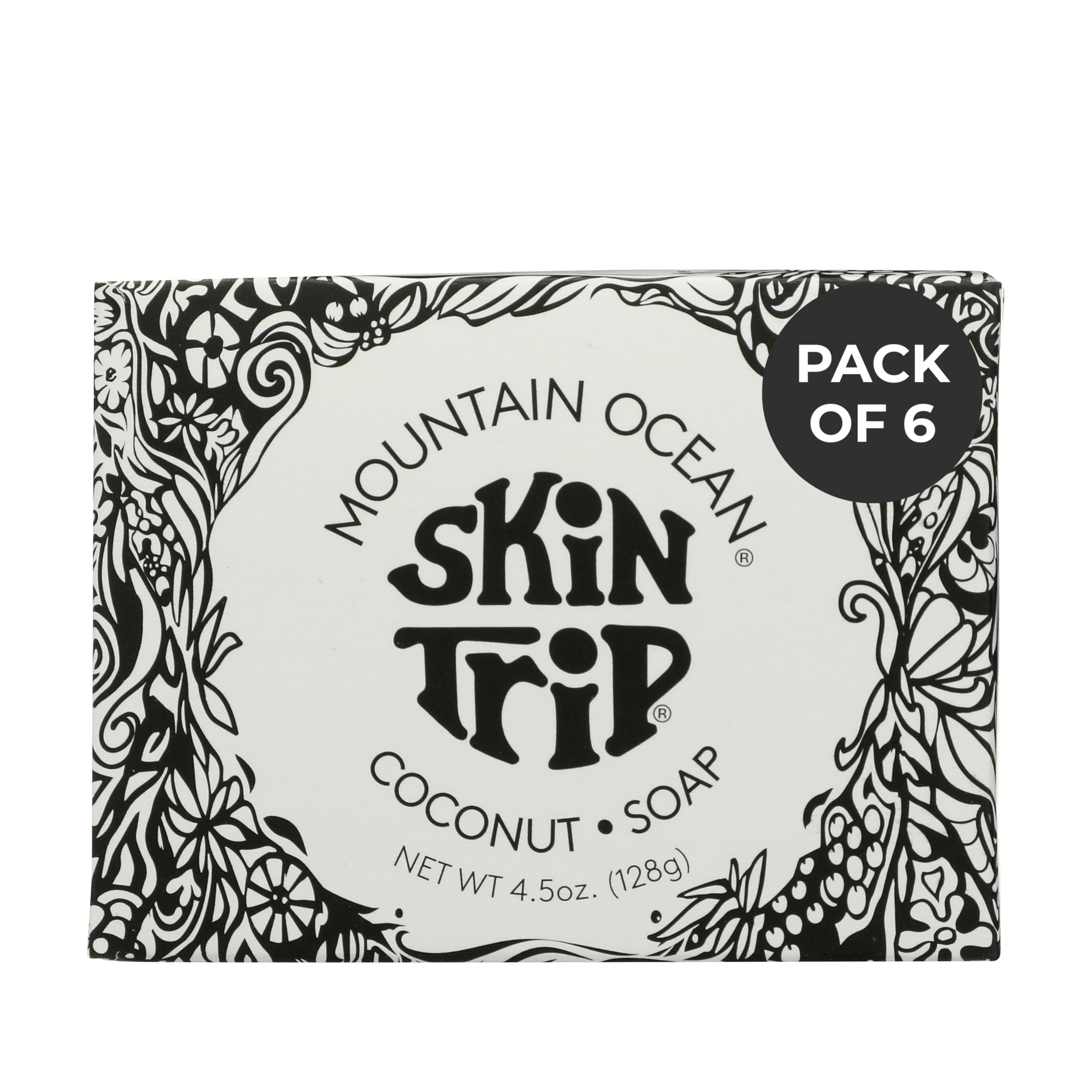 Mountain Ocean Skin Trip Coconut Soap | 4.5oz - Pack of 6 | Gentle Cleansing Bar Soap for Body, Natural Nourishment, and Hydrati