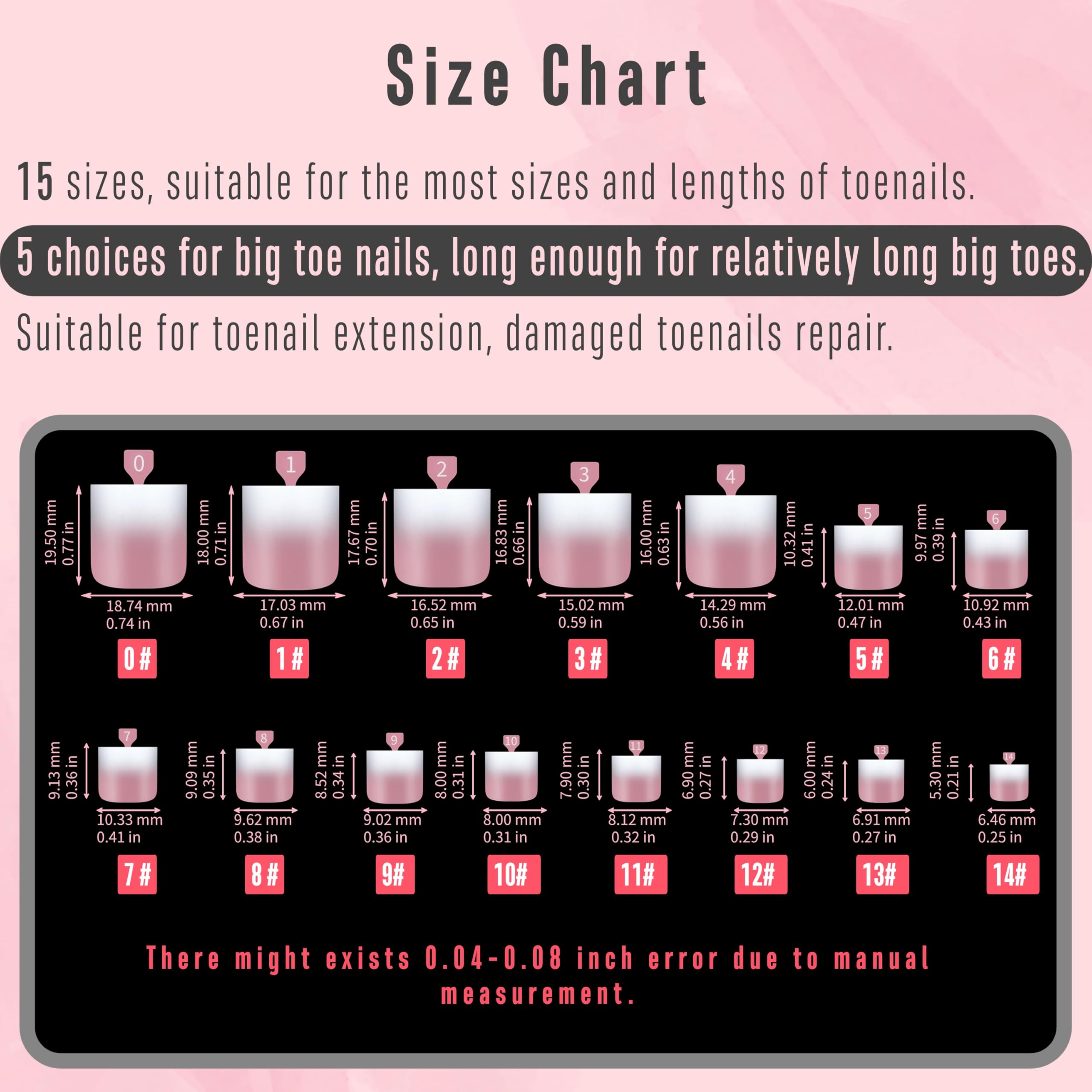 NOVO OVO Ombre French Tip Press on Toe Nail Tips, Sharp Square Pre-Designed Soft Gel False Toenail Extension, BERRY PINK Pre-app