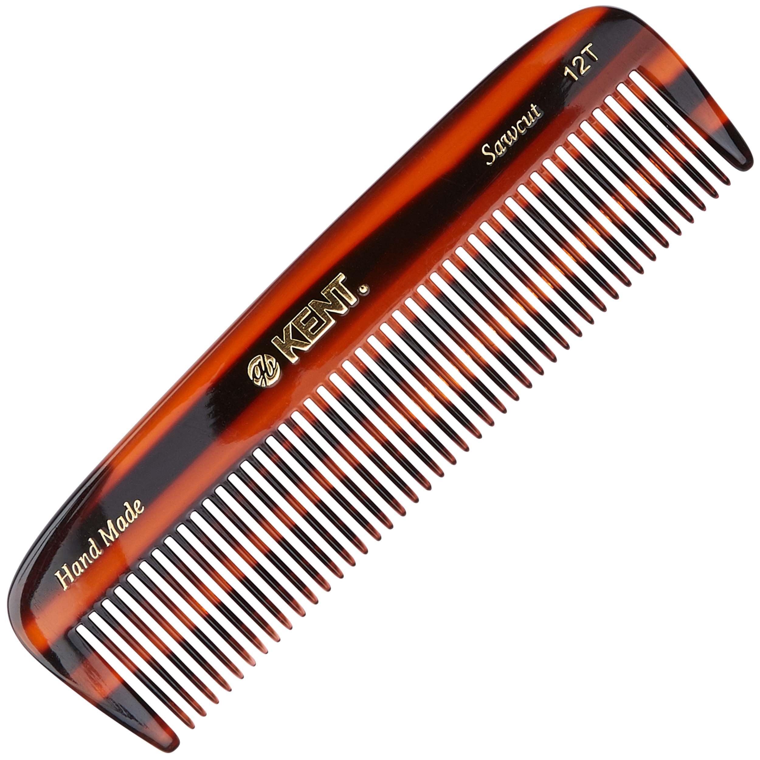 Kent 12T All Coarse Hair Detangling Comb Wide Teeth Pocket Comb for Thick Curly Wavy Hair. Hair Detangler Comb for Grooming Styl