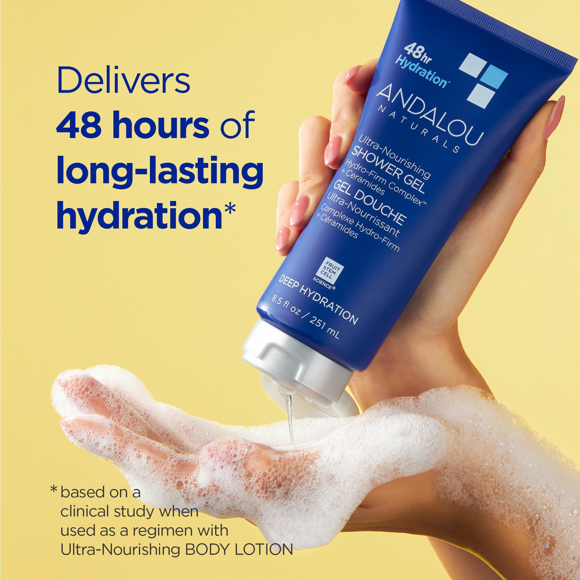 Andalou Naturals Body Wash, Deep Hydration Shower Gel, Ultra-Nourishing Skin Care For Dry Skin With Hyaluronic Acid & Ceramides,
