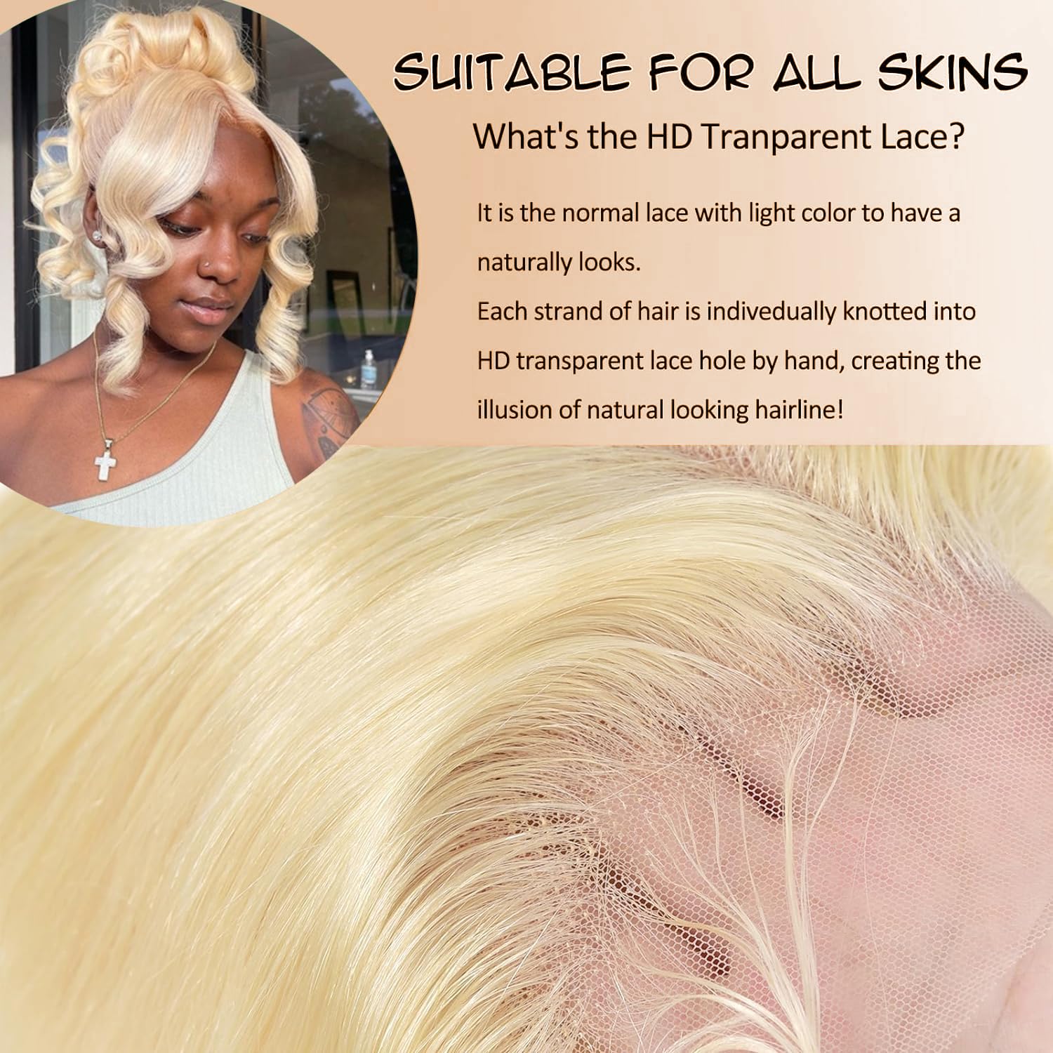Alielaine 360 Lace Front Wigs Human Hair 613 Long Lace Front Wig Human Hair Straight Full Lace Human Hair Wigs 200 Density Hd La