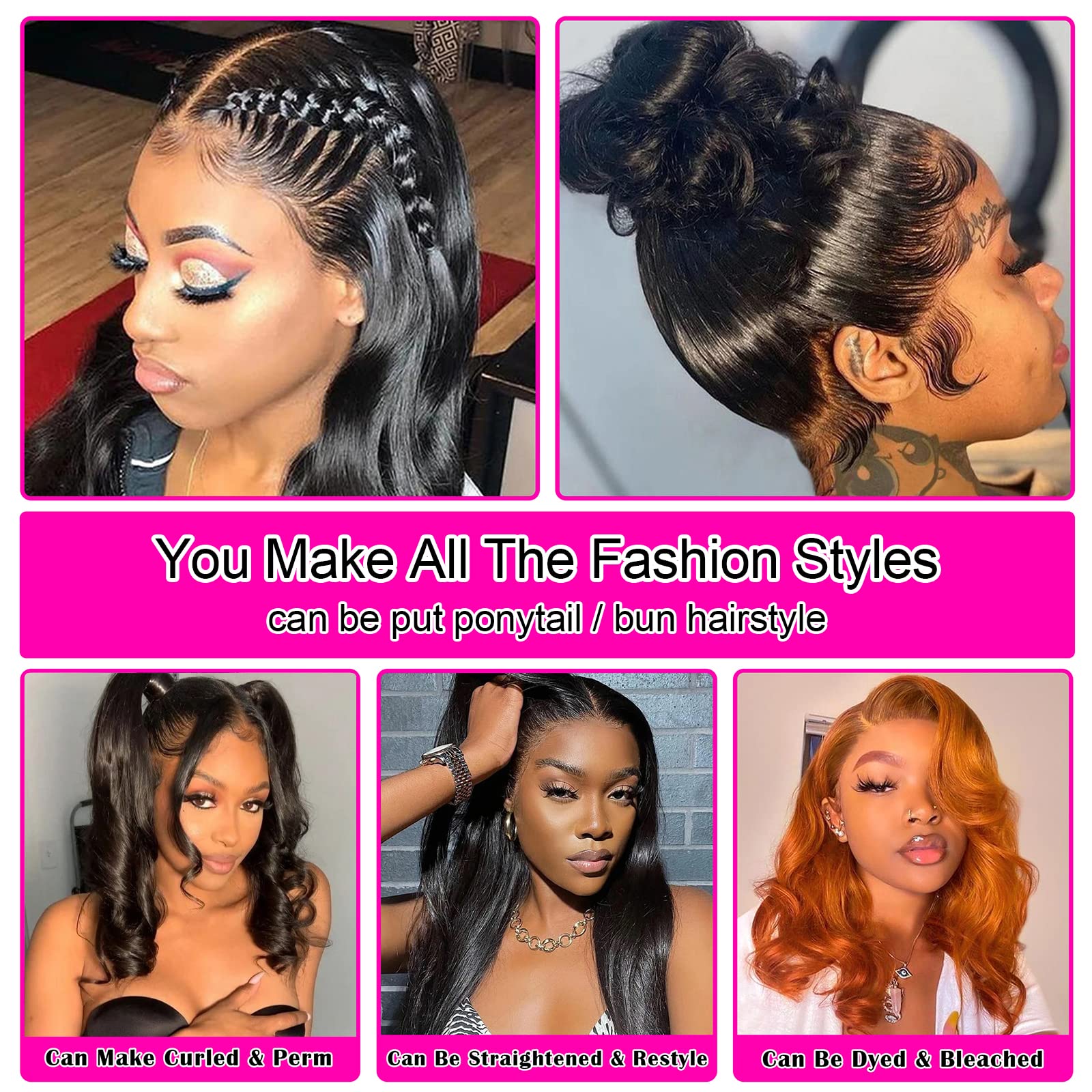 Aicrelery 30 Inch 13x6 Lace Front Wigs Human Hair Body Wave 13x6 HD Lace Frontal Wigs for Women Pre Plucked With Baby Hair 180 D