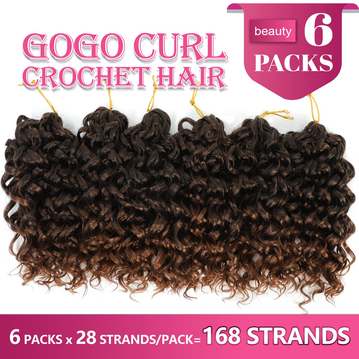 Gogo Curl Crochet Hair 8 Inch Short Curly Crochet Hair For Black Women Beach Curl Crochet Hair - Water Wave Curly Crochet Braids