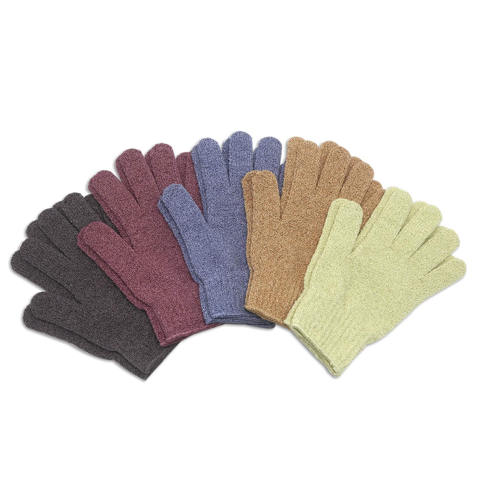 Mig4U Shower Exfoliating Scrub Gloves Medium To Heavy Bathing Gloves Body Wash Dead Skin Removal Deep Cleansing Mitts For Women
