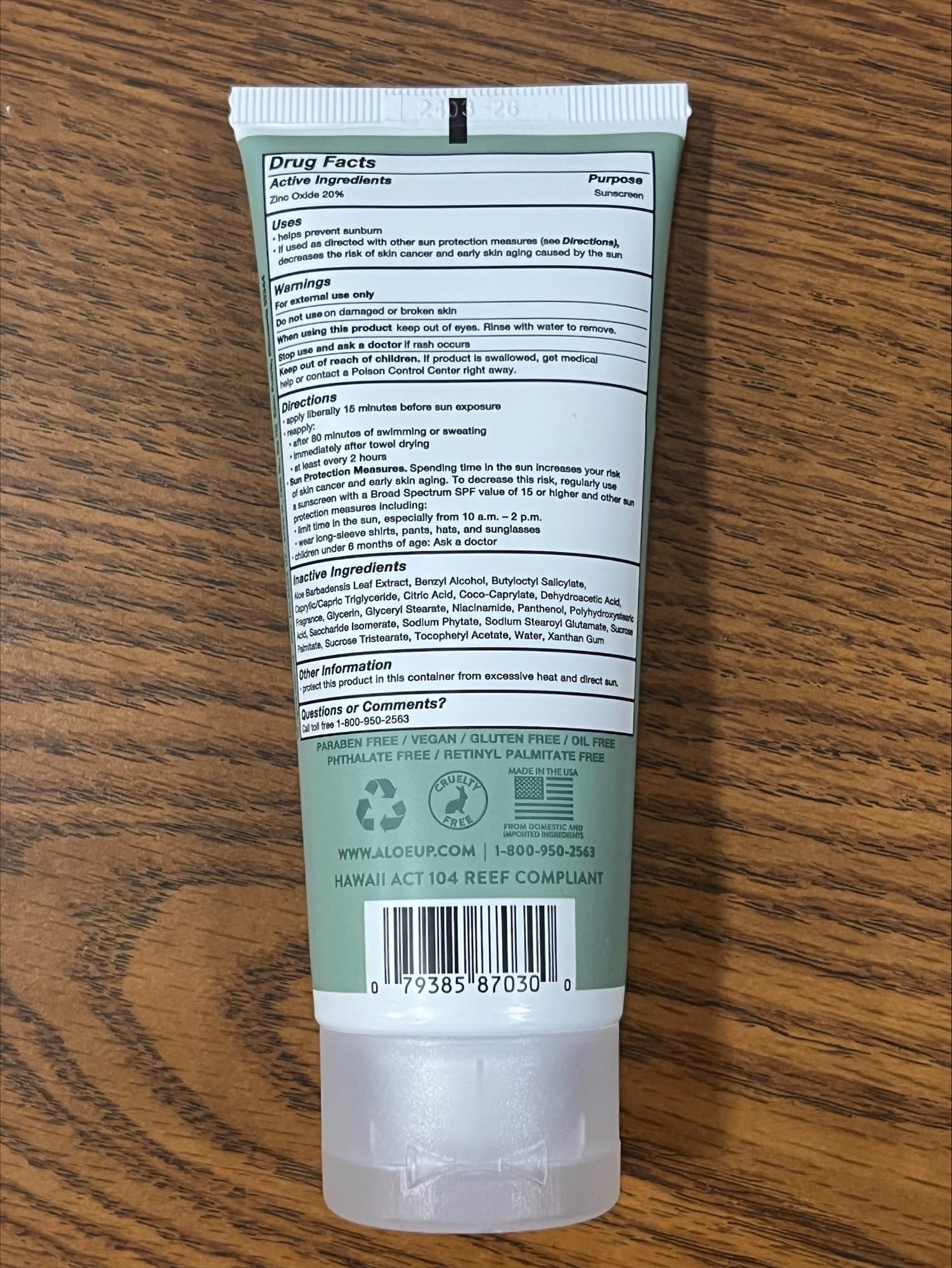Aloe Up Mineral Sunscreen Lotion Spf 33 Broad Spectrum Uva/Uvb Sunscreen Protector For Face And Body-With Gen2 Zinc Oxide And Al